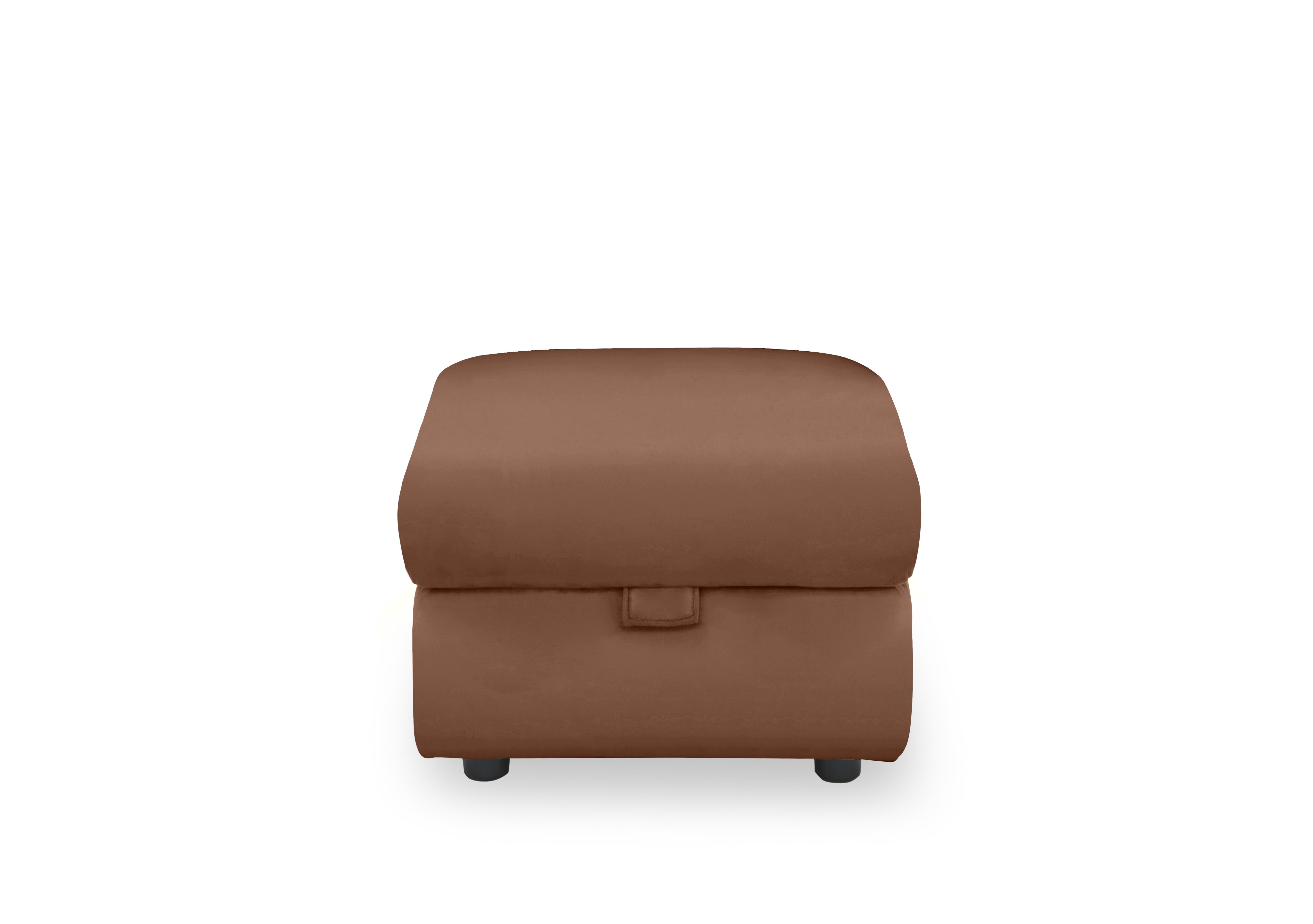 Panache Leather Storage Footstool in Butterscotch Cat-60/07 on Furniture Village