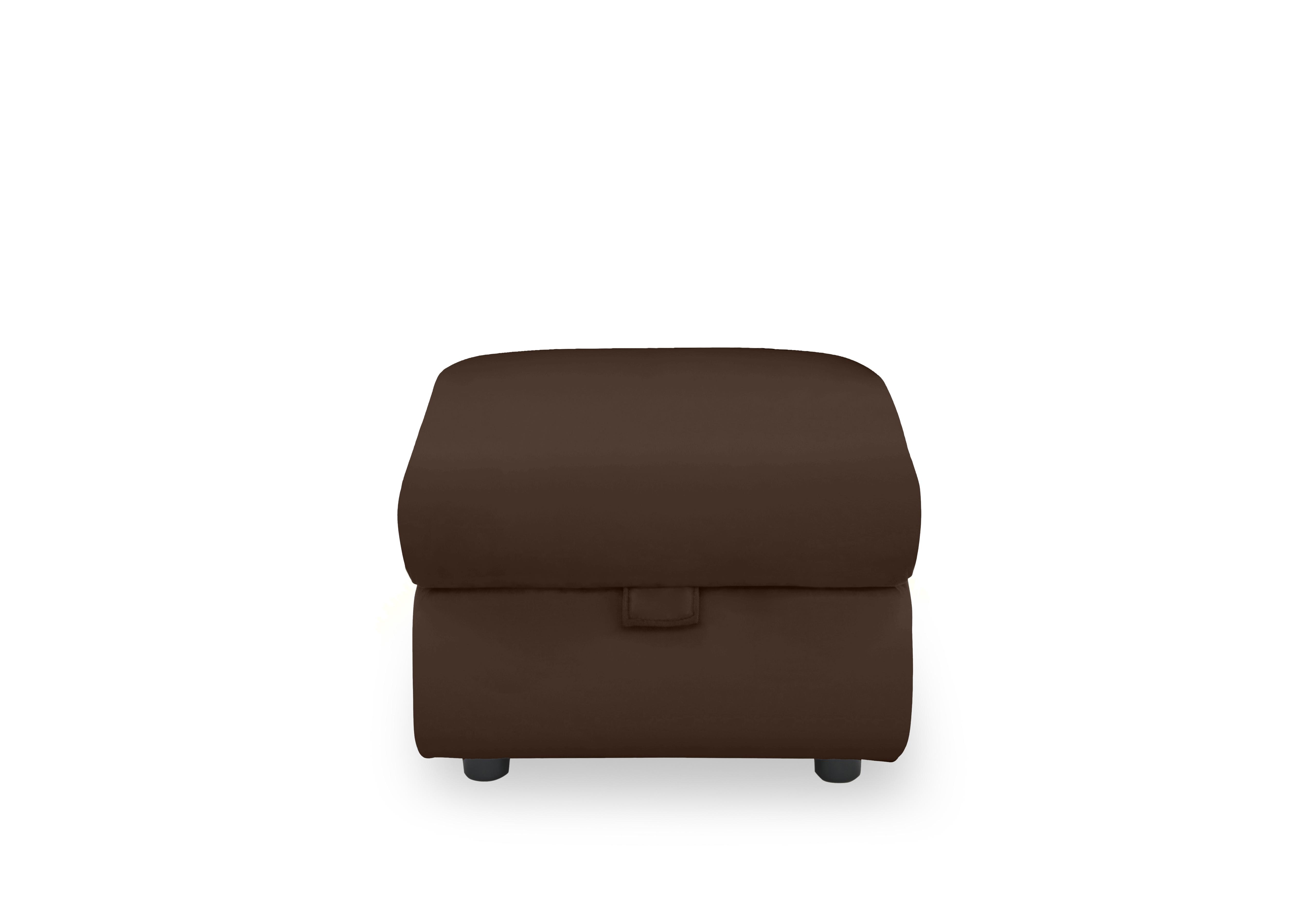 Panache Leather Storage Footstool in Chocolate Cat-60/08 on Furniture Village