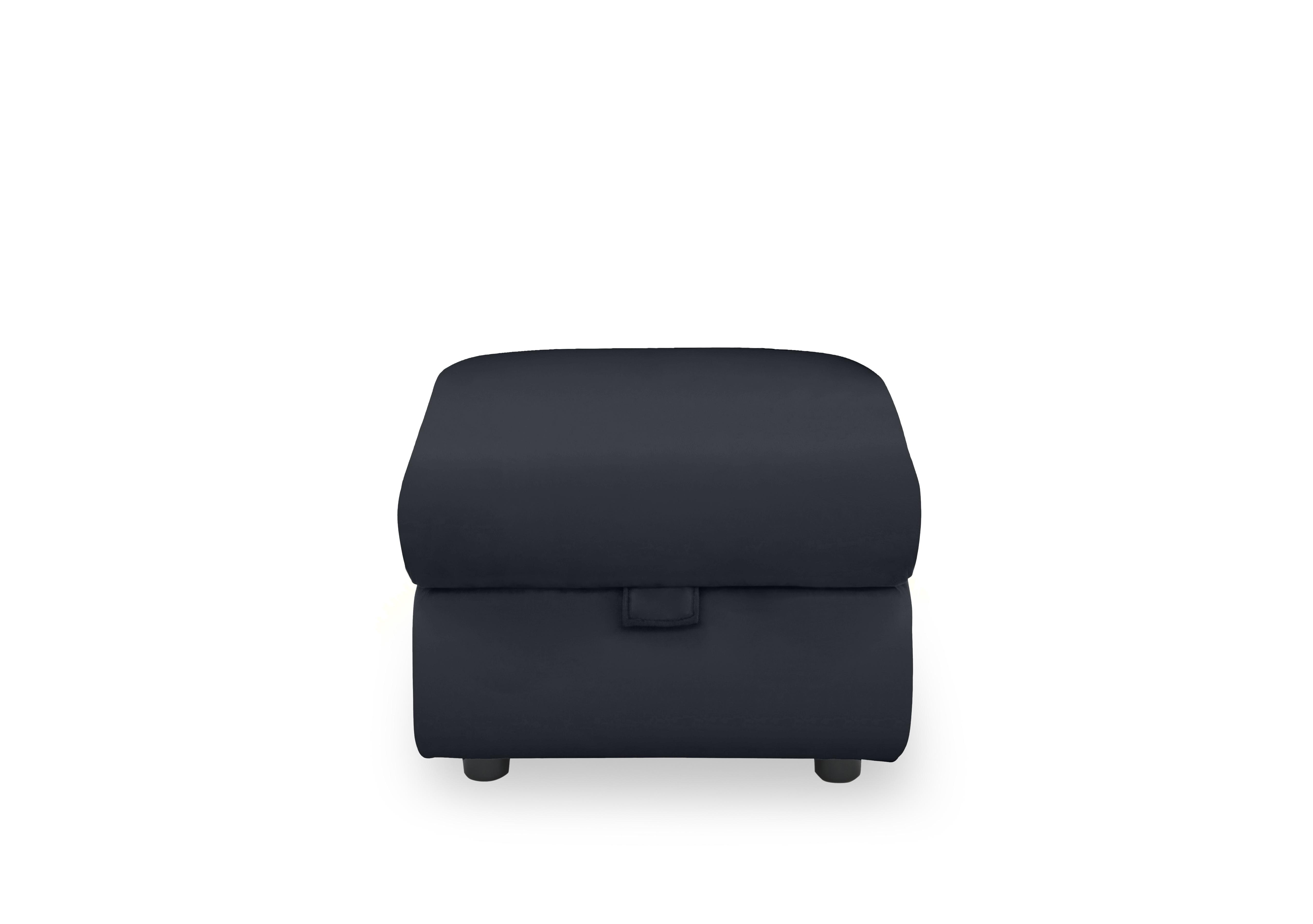 Panache Leather Storage Footstool in Navy Cat-60/24 on Furniture Village