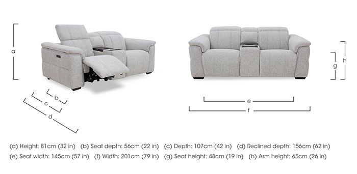Inca Fabric 2 Seater Power Recliner Sofa with Power Headrests and Fridge Console in  on Furniture Village