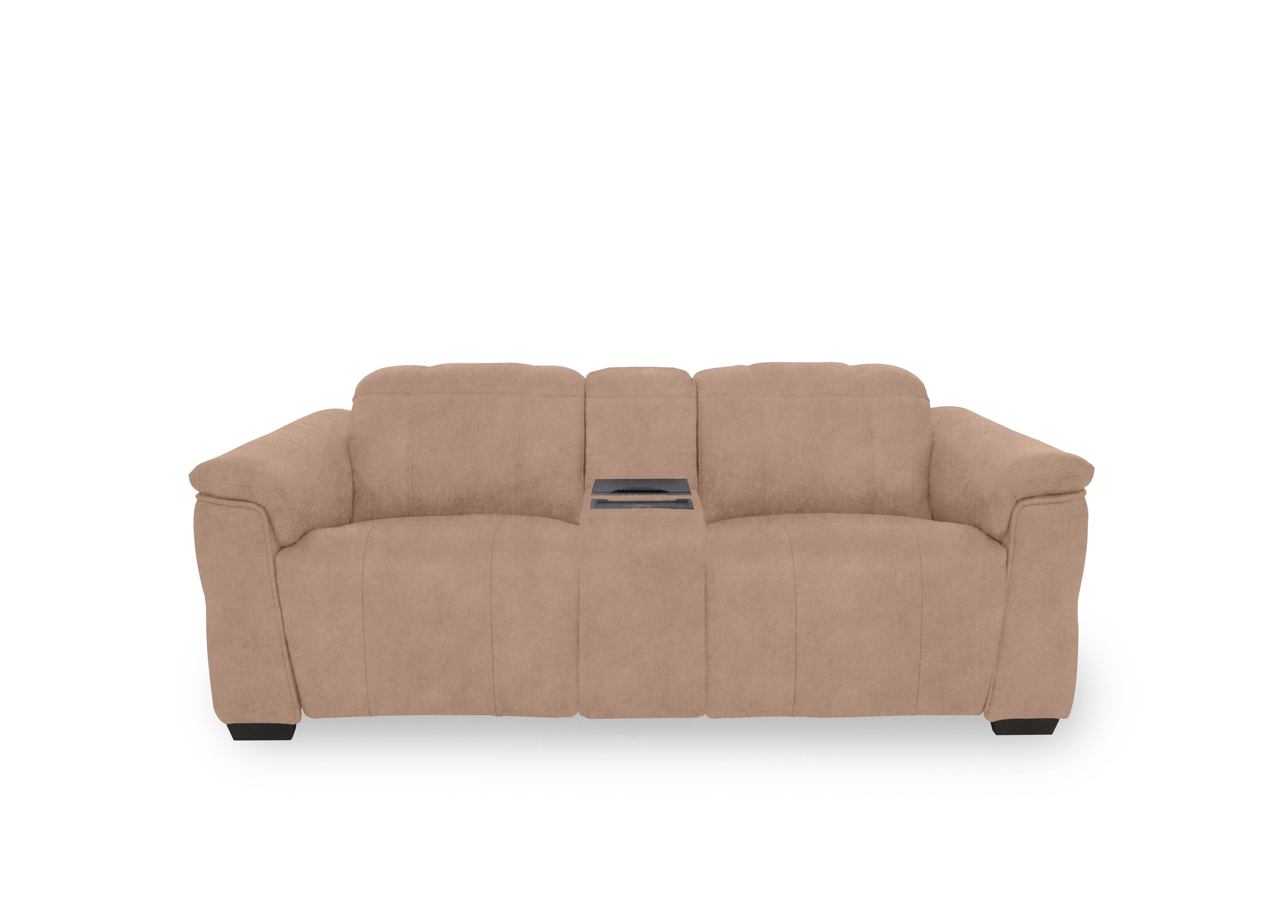 Inca Fabric 2 Seater Power Recliner Sofa with Power Headrests and Fridge Console in Dexter Sand 43507 on Furniture Village
