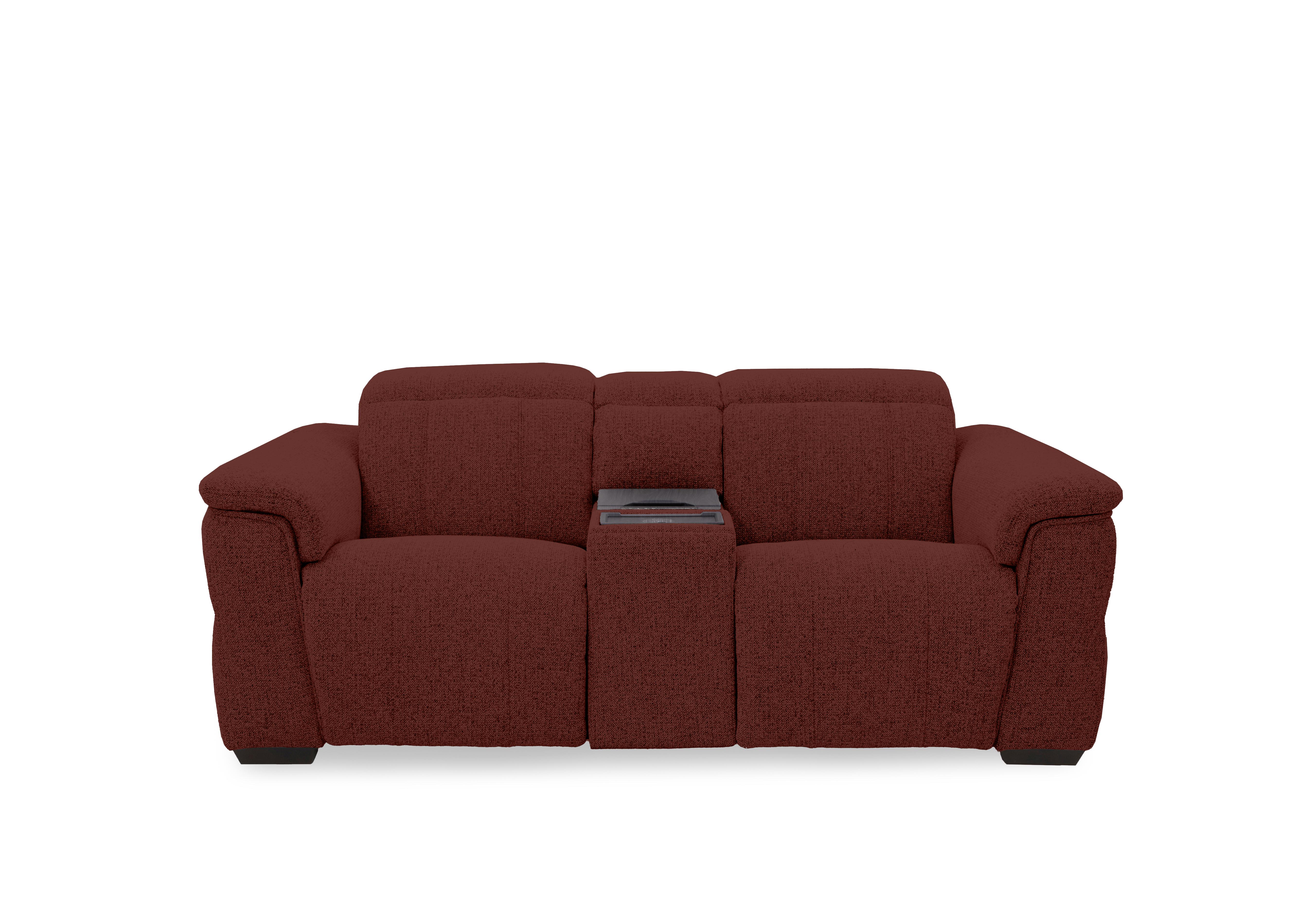 Inca Fabric 2 Seater Power Recliner Sofa with Power Headrests and Fridge Console in Manhattan Burnt Sienna 58008 on Furniture Village