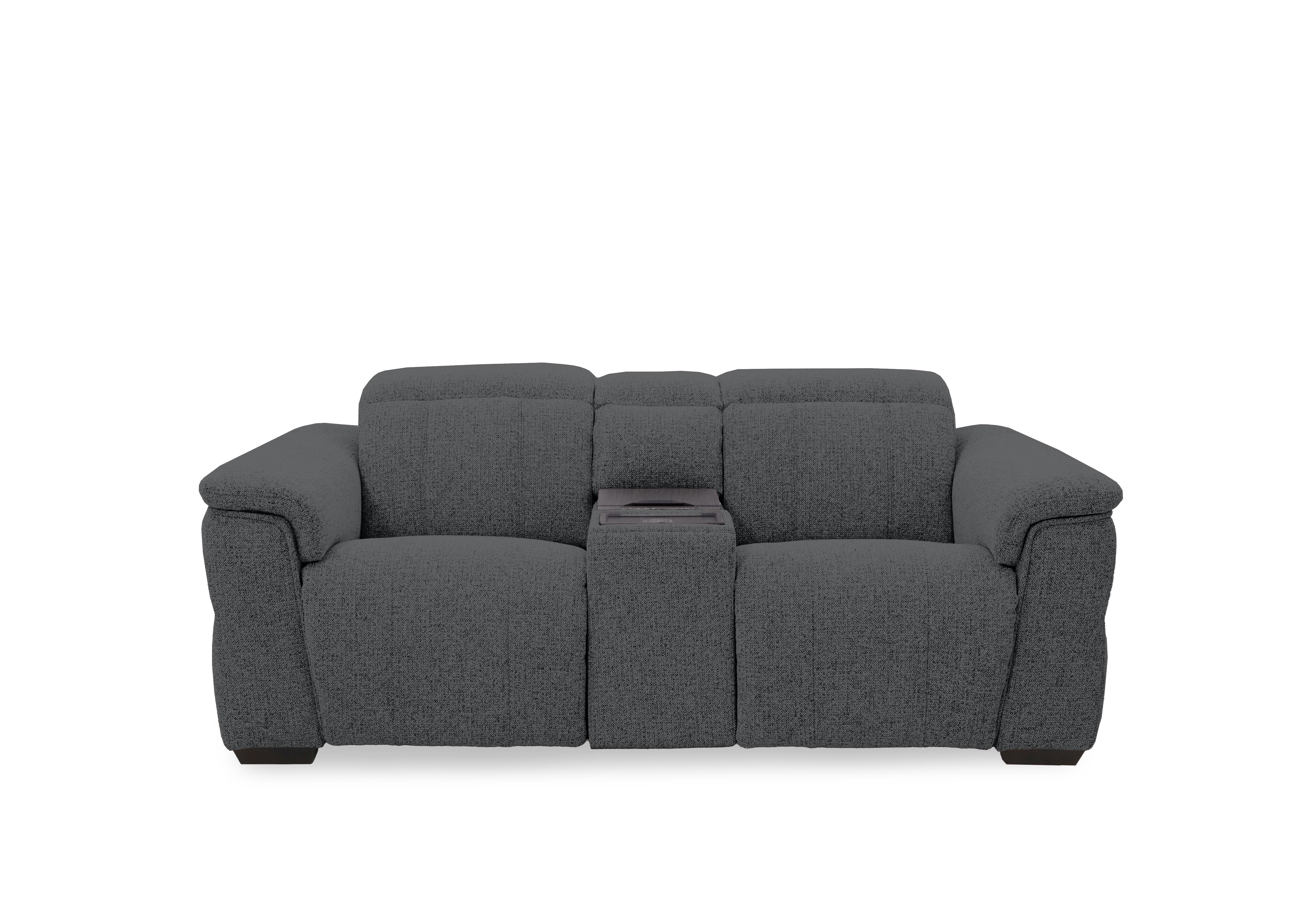 Inca Fabric 2 Seater Power Recliner Sofa with Power Headrests and Fridge Console in Manhattan Charcoal 58003 on Furniture Village