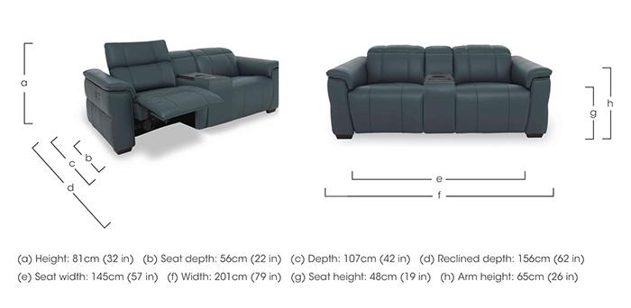 Inca Leather 2 Seater Power Recliner Sofa with Power Headrests and Fridge Console in  on Furniture Village