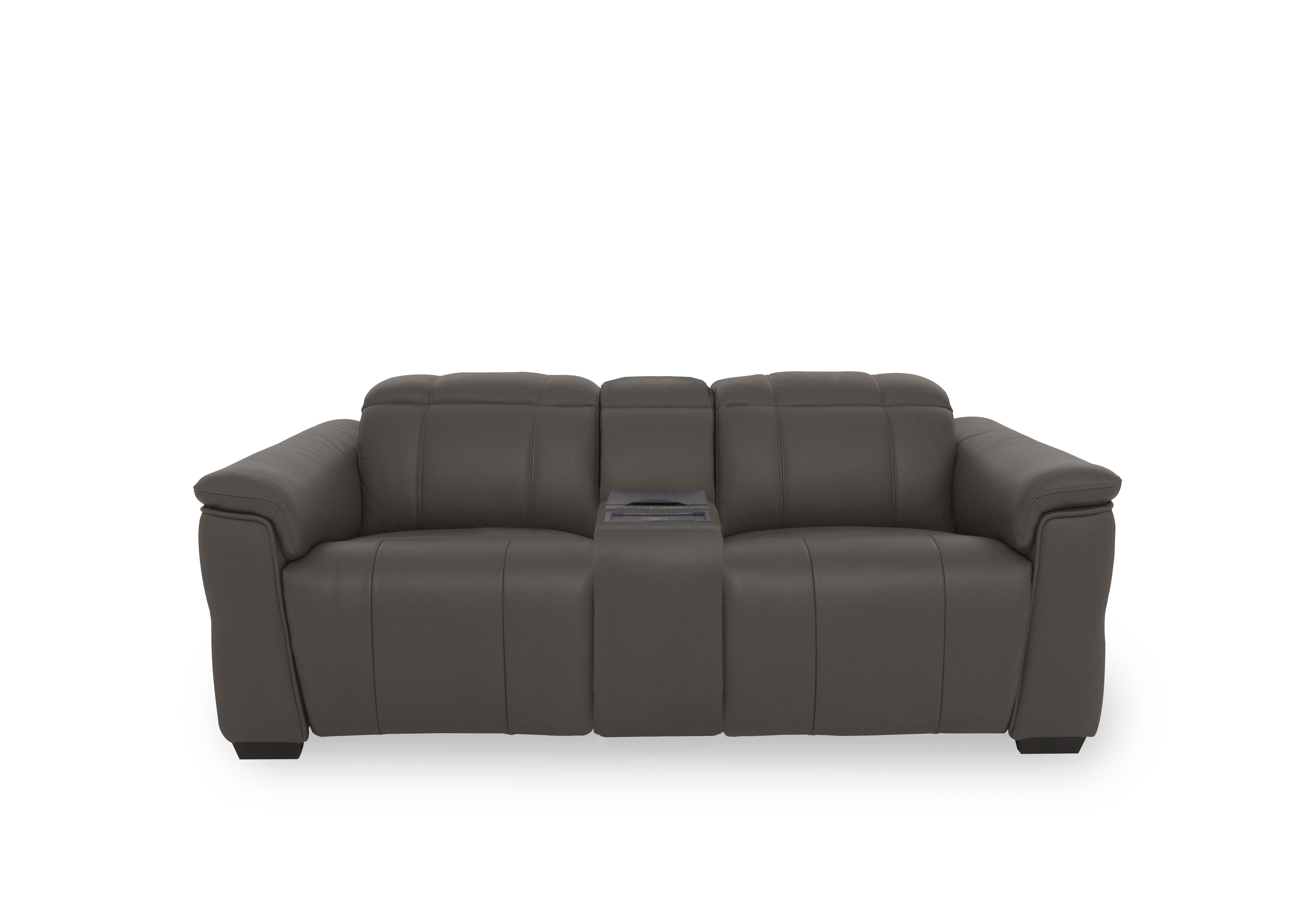 Inca Leather 2 Seater Power Recliner Sofa with Power Headrests and Fridge Console in Cat-60/21 Storm on Furniture Village