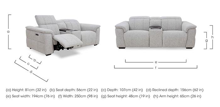 Inca Fabric 3 Seater Power Recliner Sofa with Power Headrests and Fridge Console in  on Furniture Village