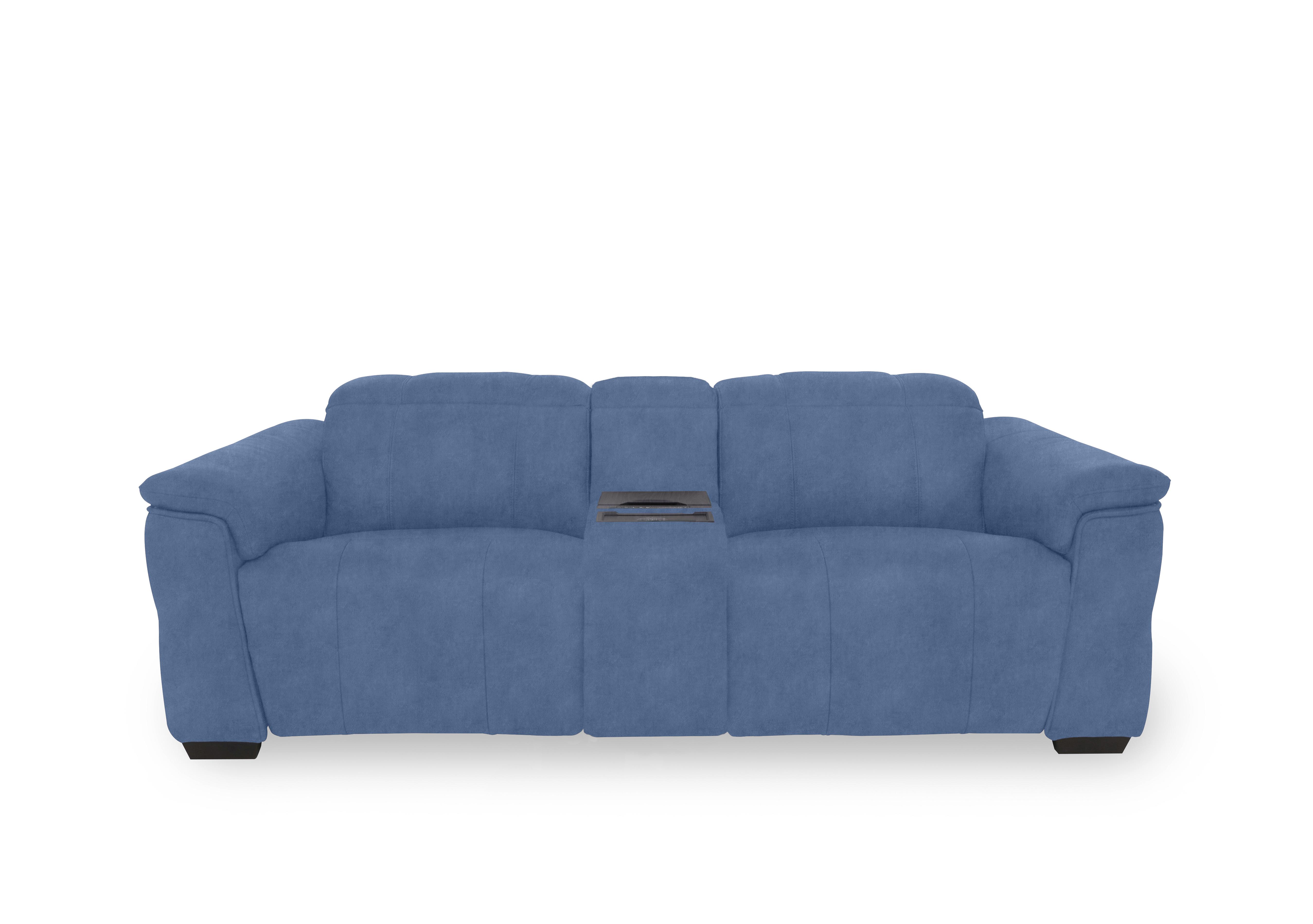 Inca Fabric 3 Seater Power Recliner Sofa with Power Headrests and Fridge Console in Dexter Wave 43525 on Furniture Village