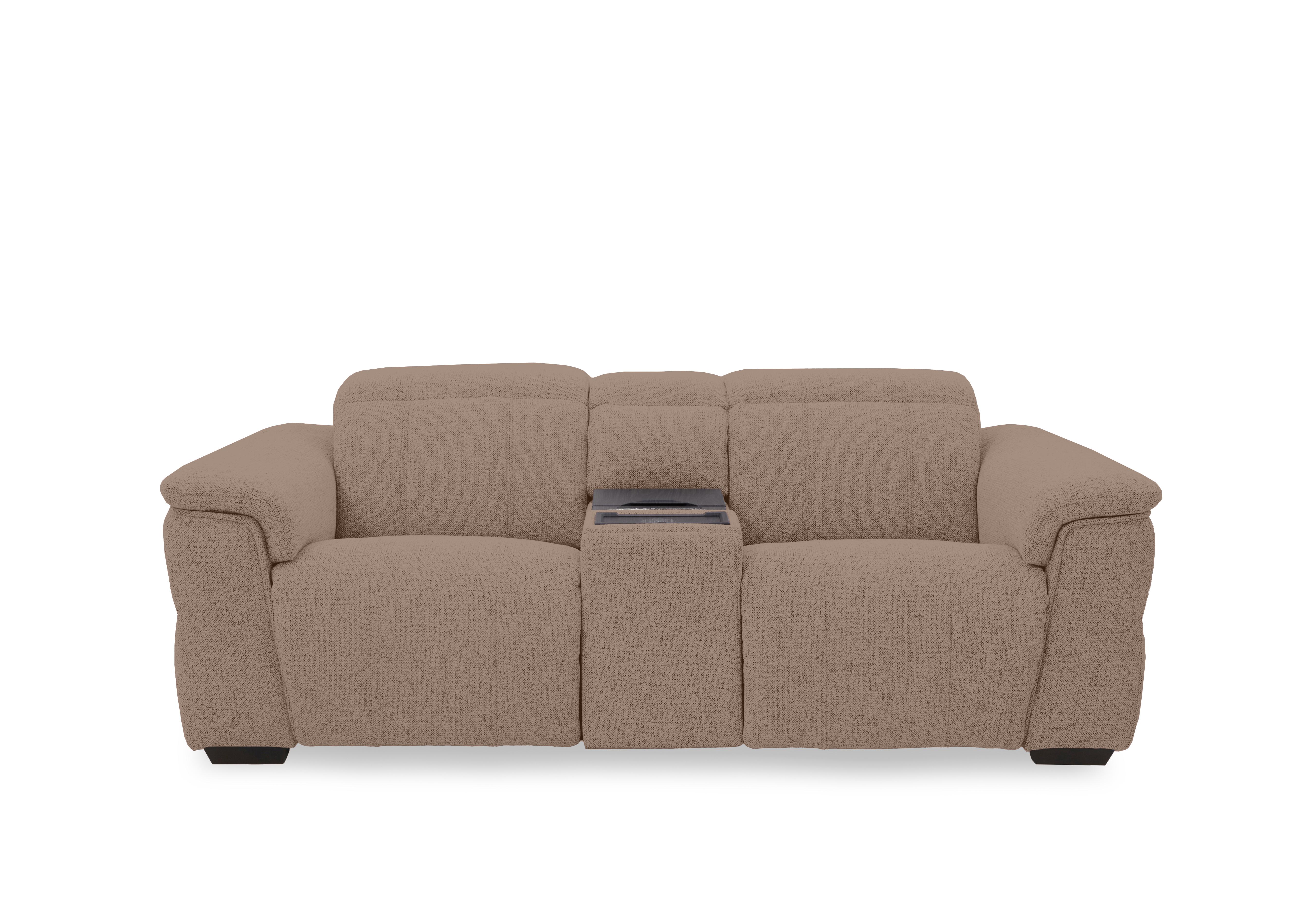 Inca Fabric 3 Seater Power Recliner Sofa with Power Headrests and Fridge Console in Manhattan Nutmeg 58005 on Furniture Village