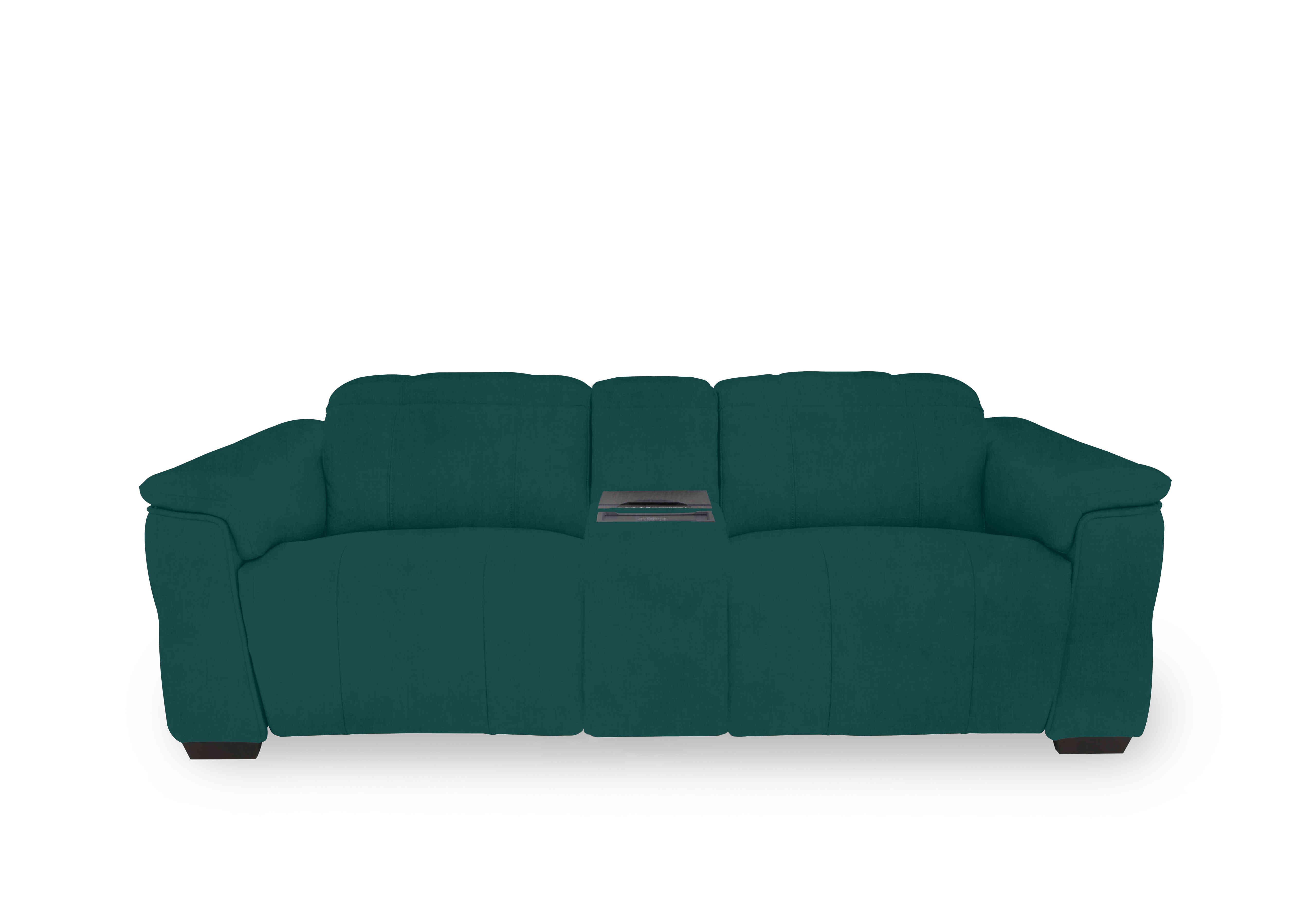 Inca Fabric 3 Seater Power Recliner Sofa with Power Headrests and Fridge Console in Opulence Teal 51003 on Furniture Village