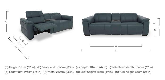 Inca Leather 3 Seater Power Recliner Sofa with Power Headrests and Fridge Console in  on Furniture Village