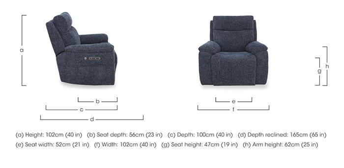 Aero Fabric Power Recliner Chair with Power Headrest and Heated Seat in  on Furniture Village