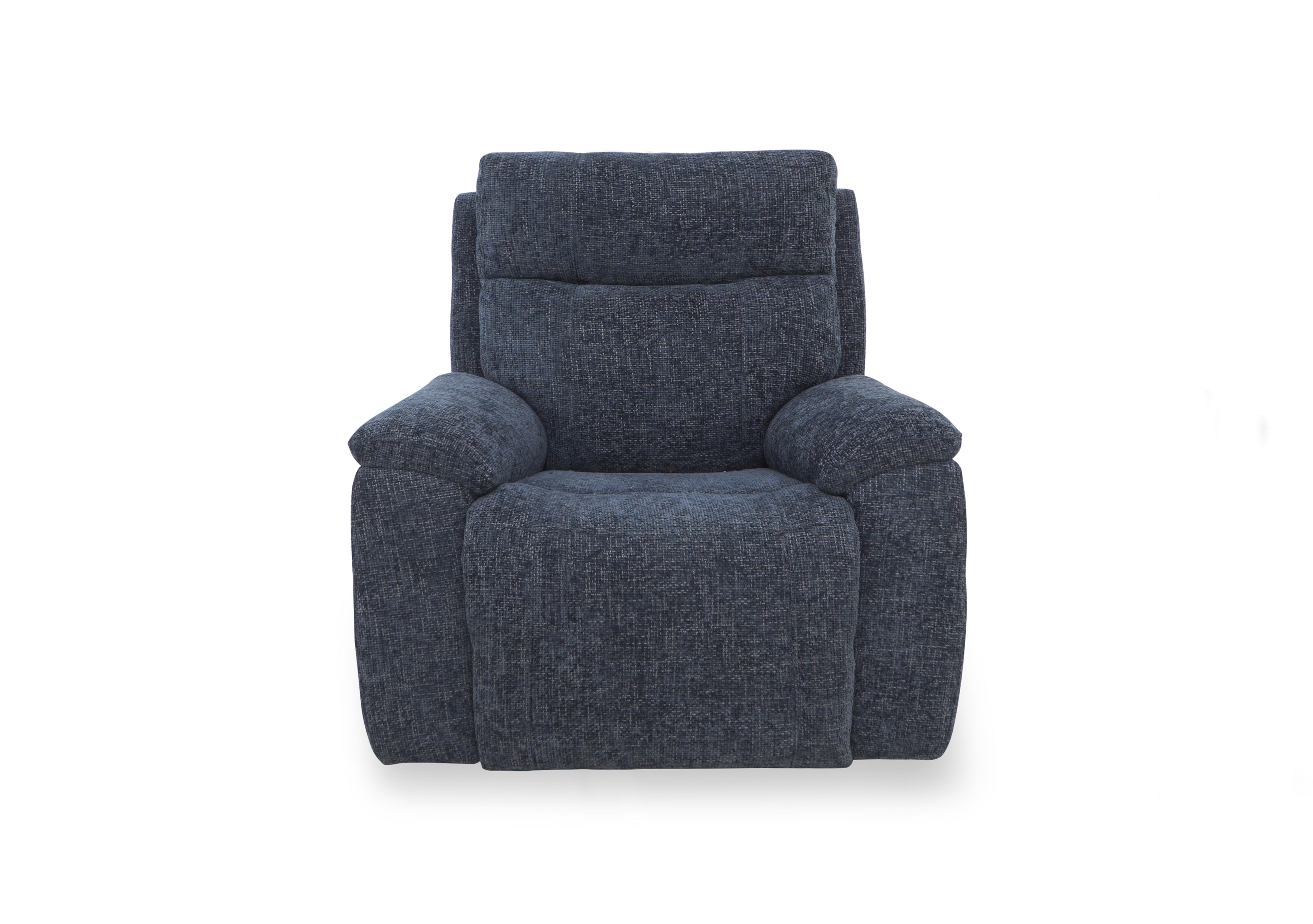 Aero Fabric Power Recliner Chair with Power Headrest and Heated Seat in Hopsack Midnight 70005 on Furniture Village