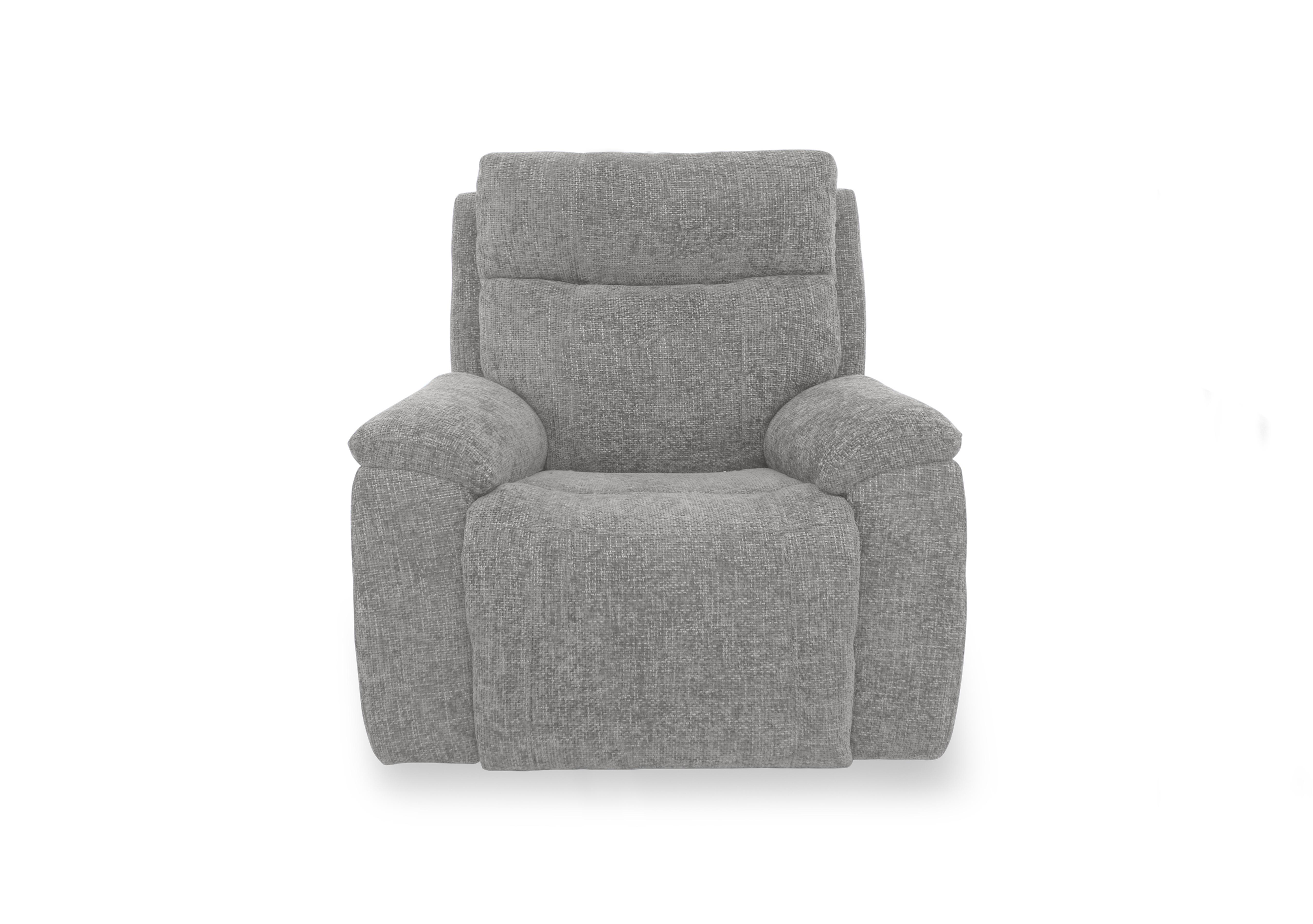 Aero Fabric Power Recliner Chair with Power Headrest and Heated Seat in Hopsack Platinum 70003 on Furniture Village