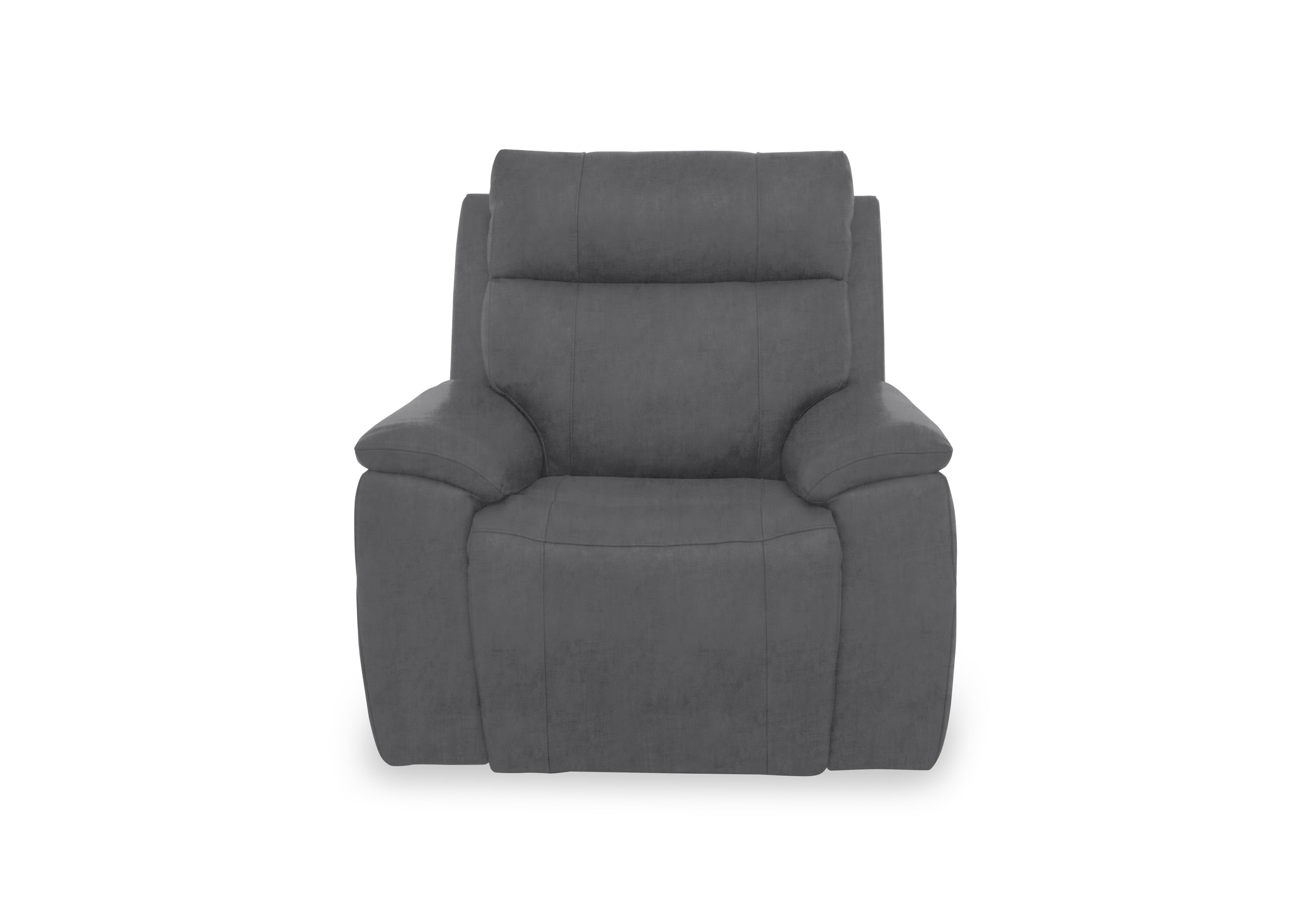 Aero Fabric Power Recliner Chair with Power Headrest and Heated Seat in Manhattan Charcoal 58003 on Furniture Village