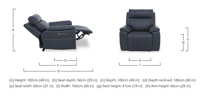 Aero Leather Power Recliner Chair with Power Headrest and Heated Seat in  on Furniture Village