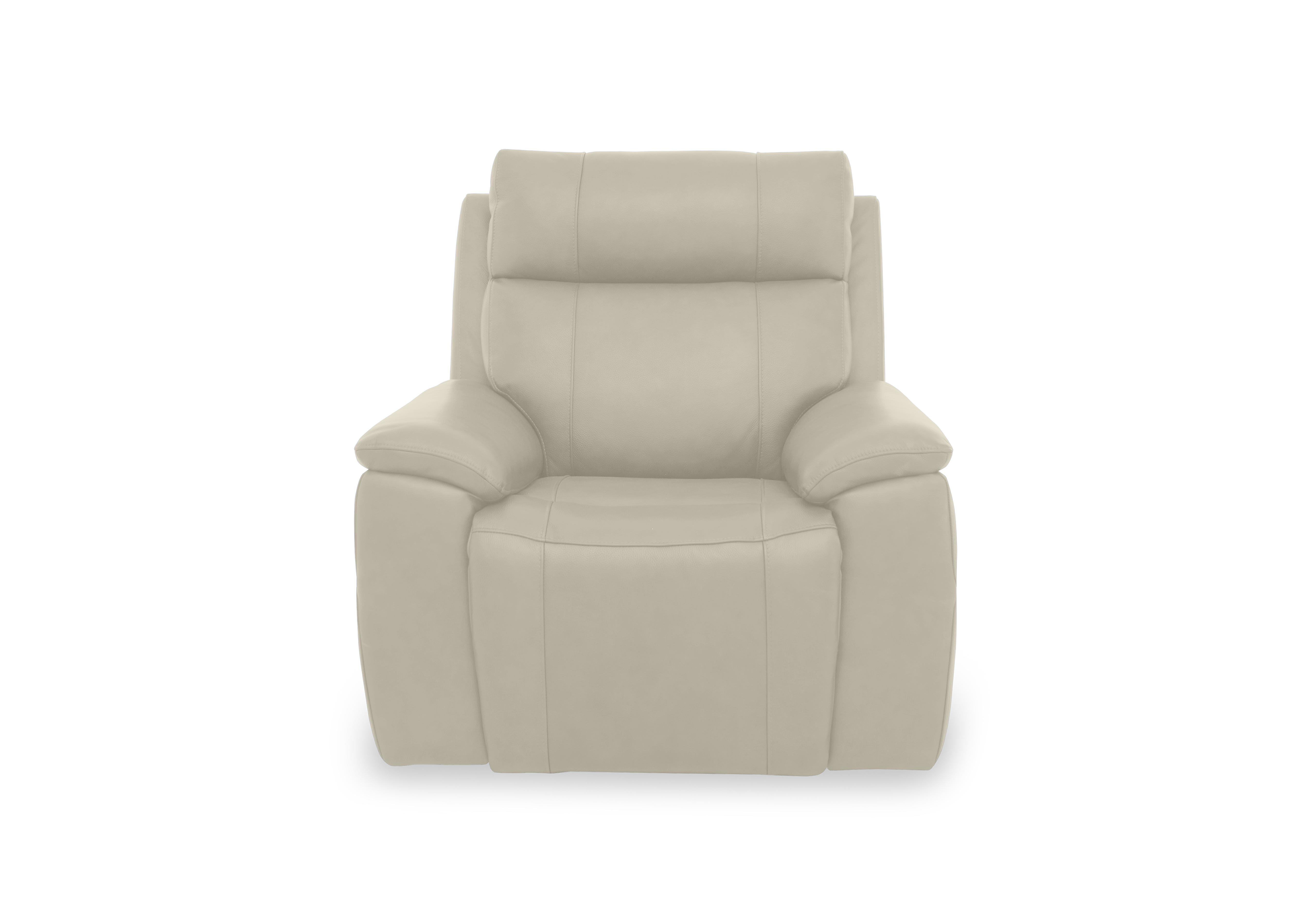 Aero Leather Power Recliner Chair with Power Headrest and Heated Seat in Bone China Cat-60/05 on Furniture Village