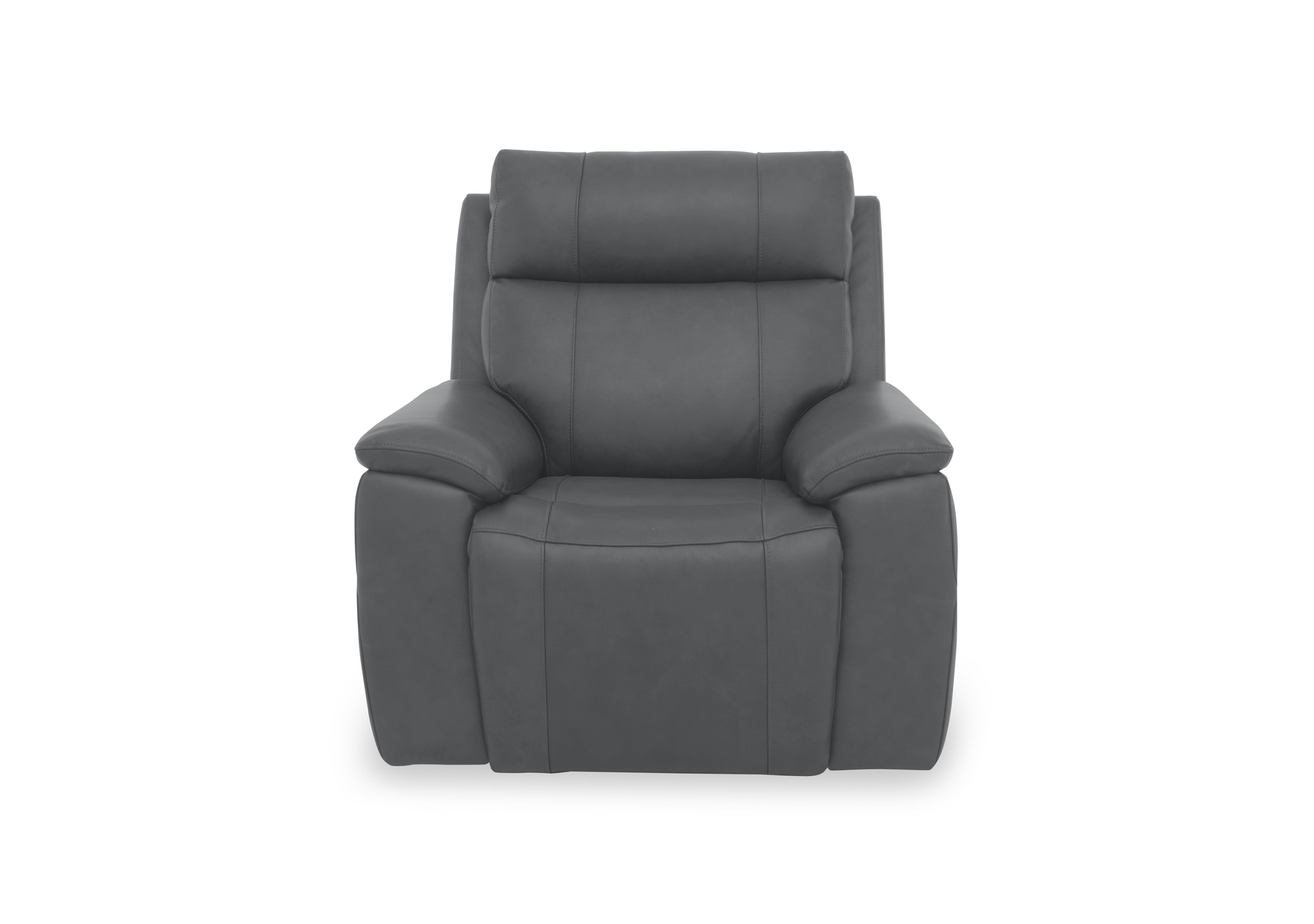 Aero Leather Power Recliner Chair with Power Headrest and Heated Seat in Granite Cat-60/33 on Furniture Village