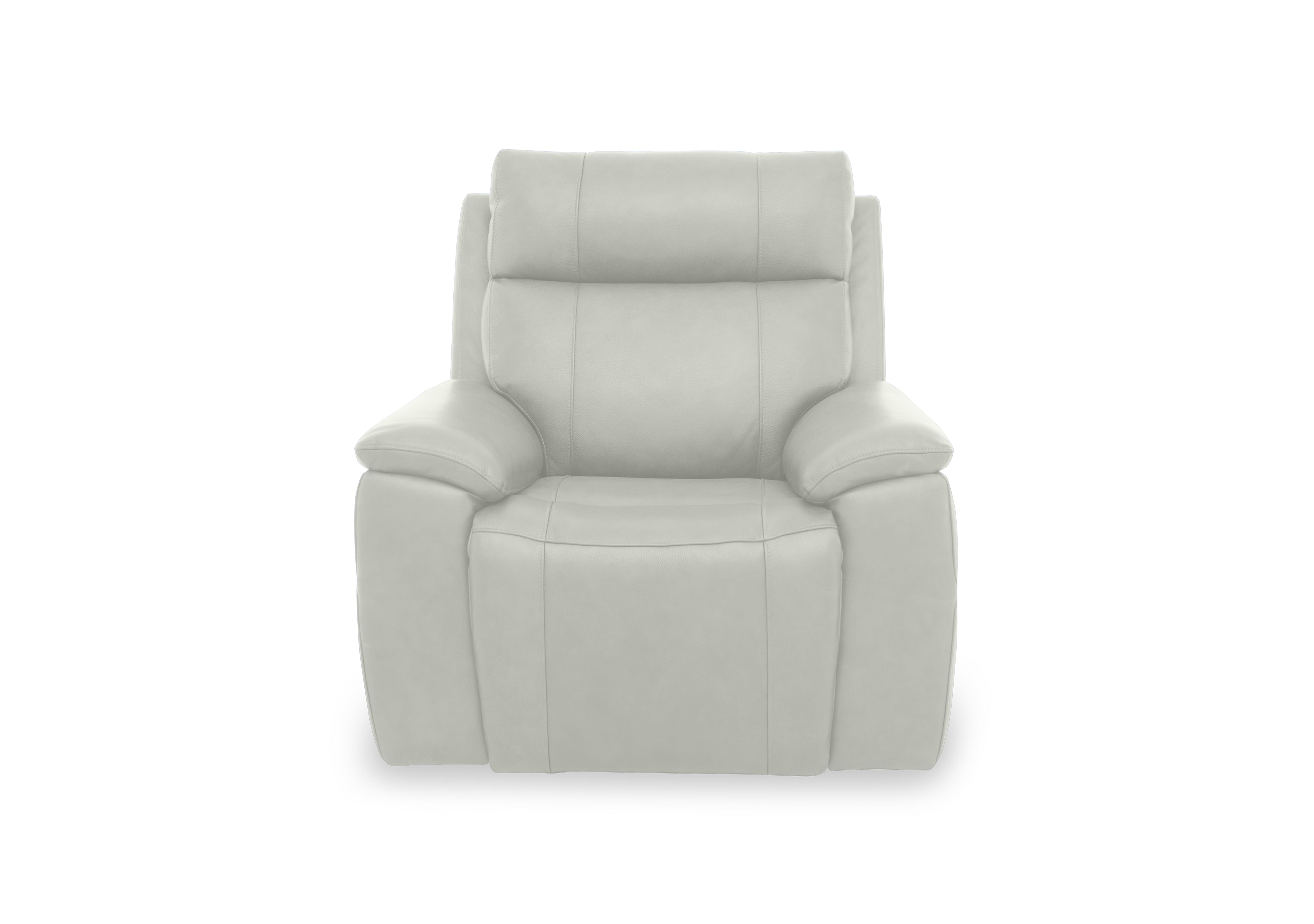 Aero Leather Power Recliner Chair with Power Headrest and Heated Seat in Light Grey Cat-40/27 on Furniture Village