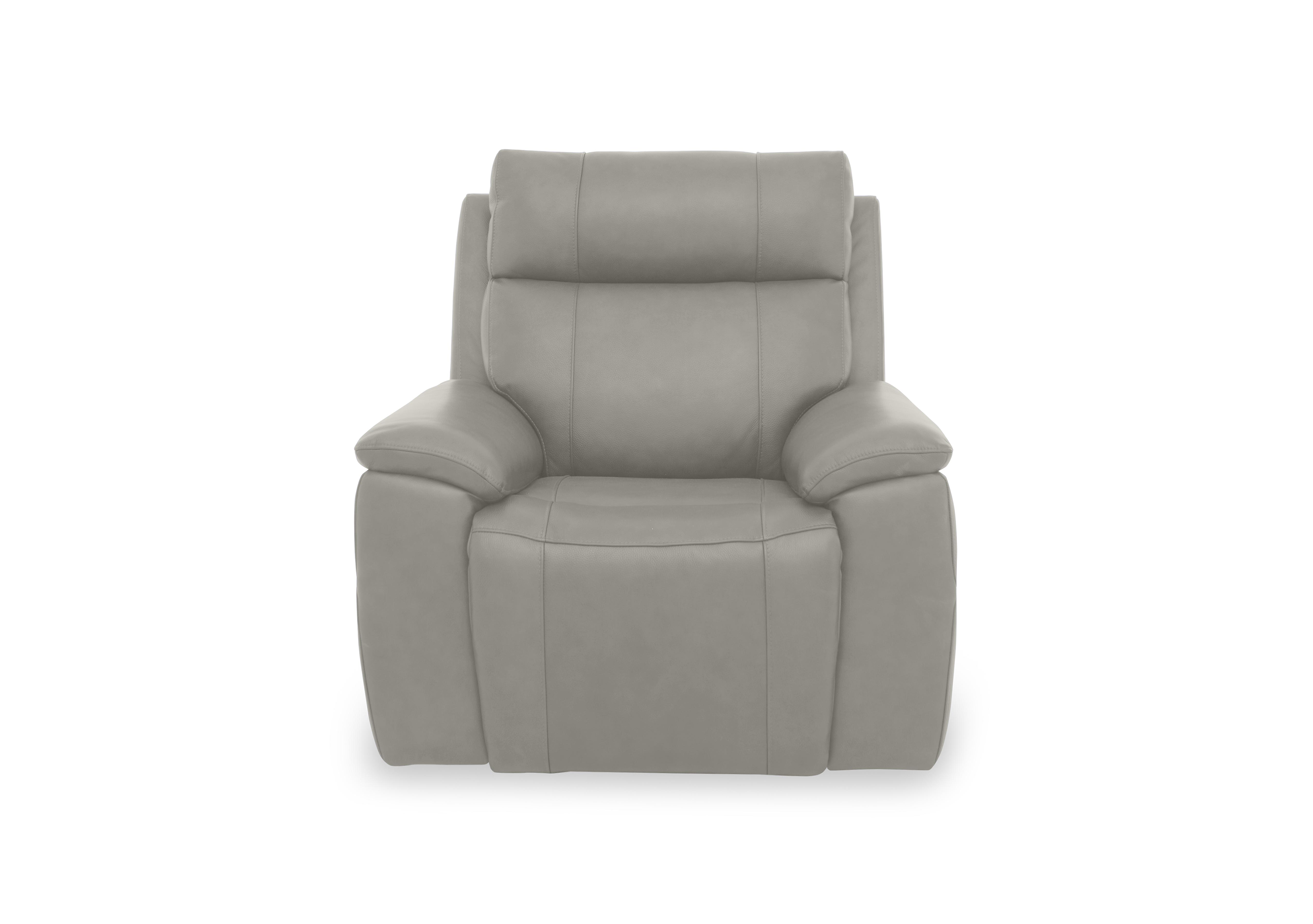 Aero Leather Power Recliner Chair with Power Headrest and Heated Seat in New Grey Cat-60/28 on Furniture Village