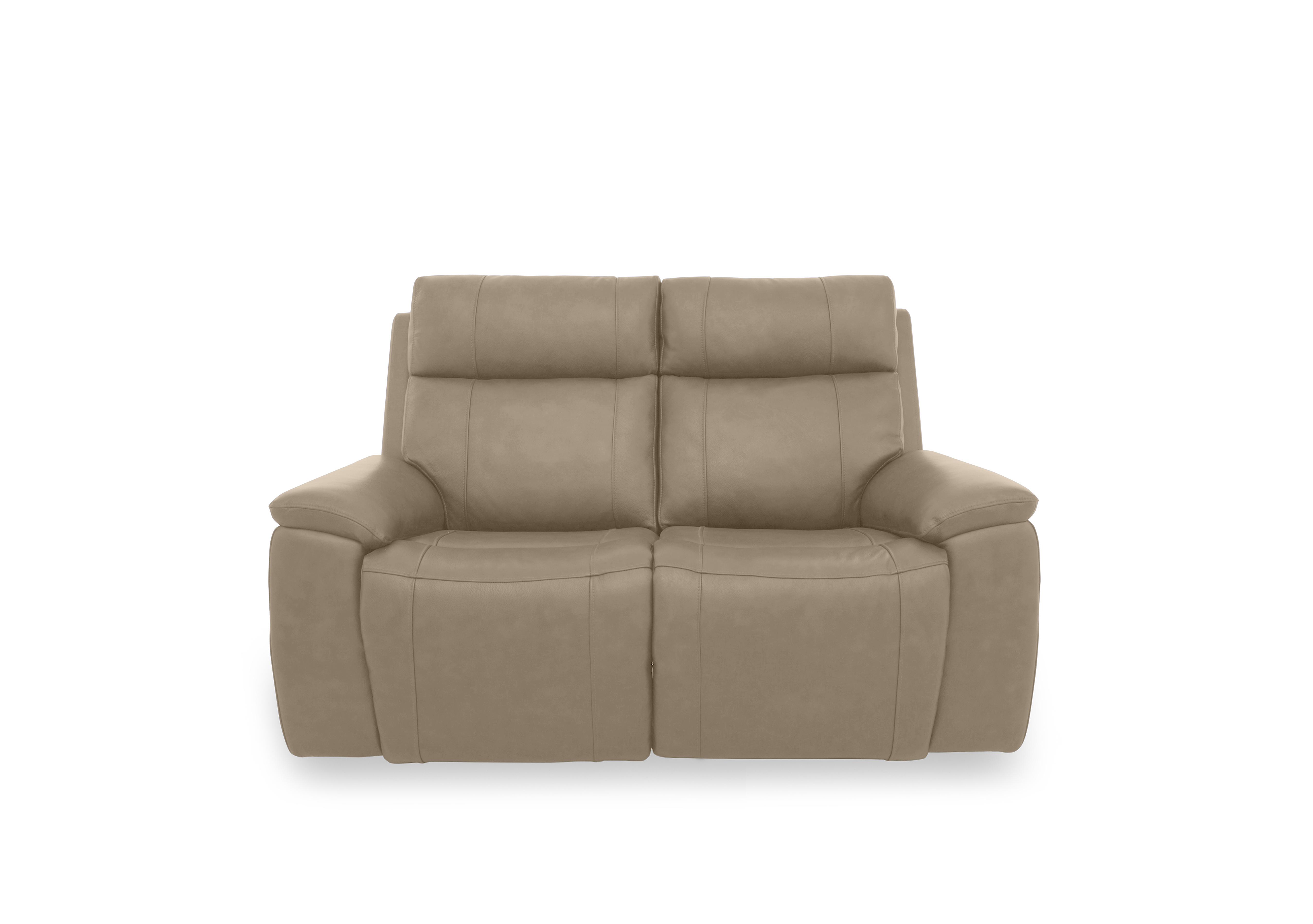 Aero Leather 2 Seater Power Recliner Sofa with Power Headrests and Heated Seats in Barley Cat-60/06 on Furniture Village