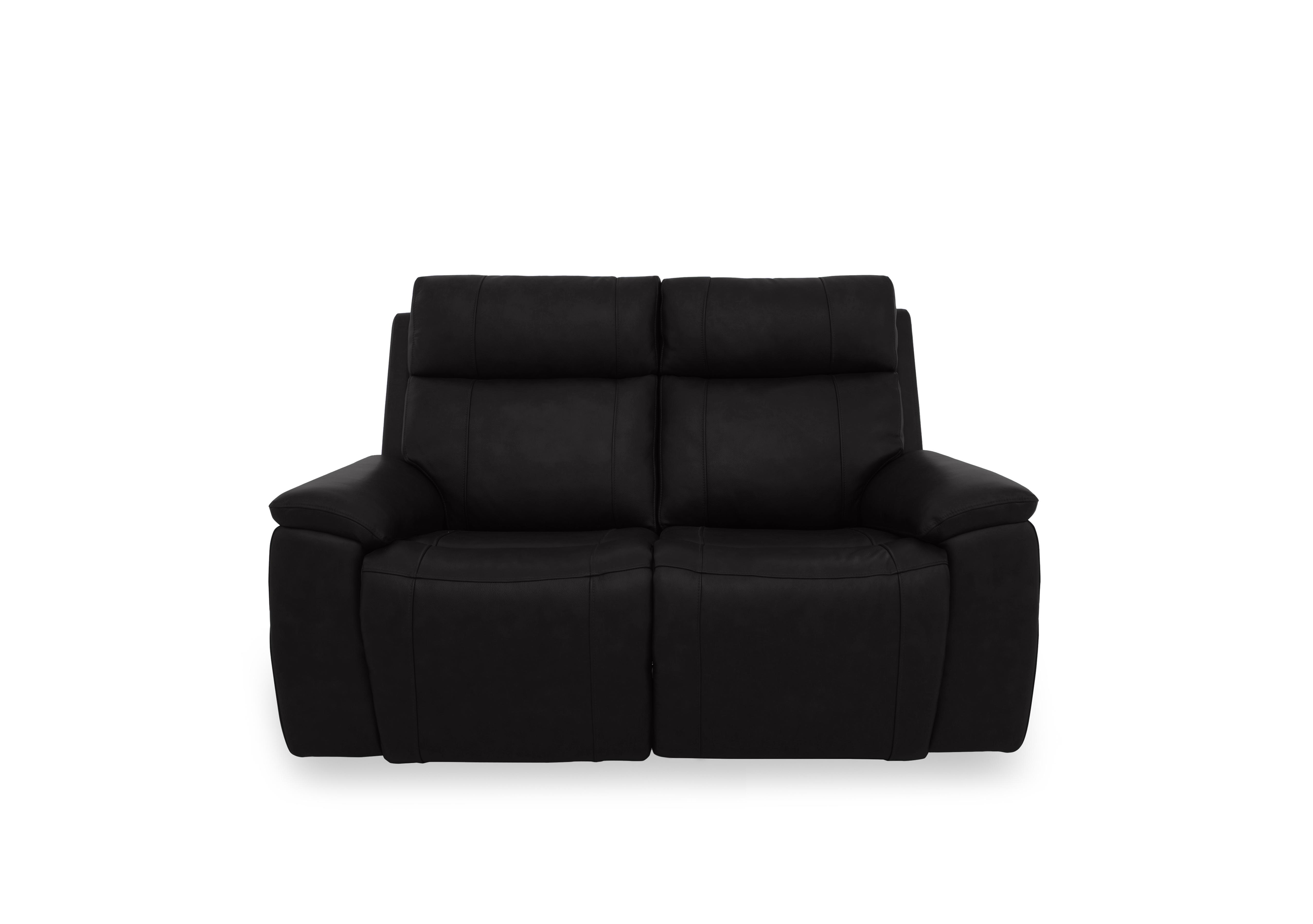 Aero Leather 2 Seater Power Recliner Sofa with Power Headrests and Heated Seats in Jet Black Cat-60/22 on Furniture Village