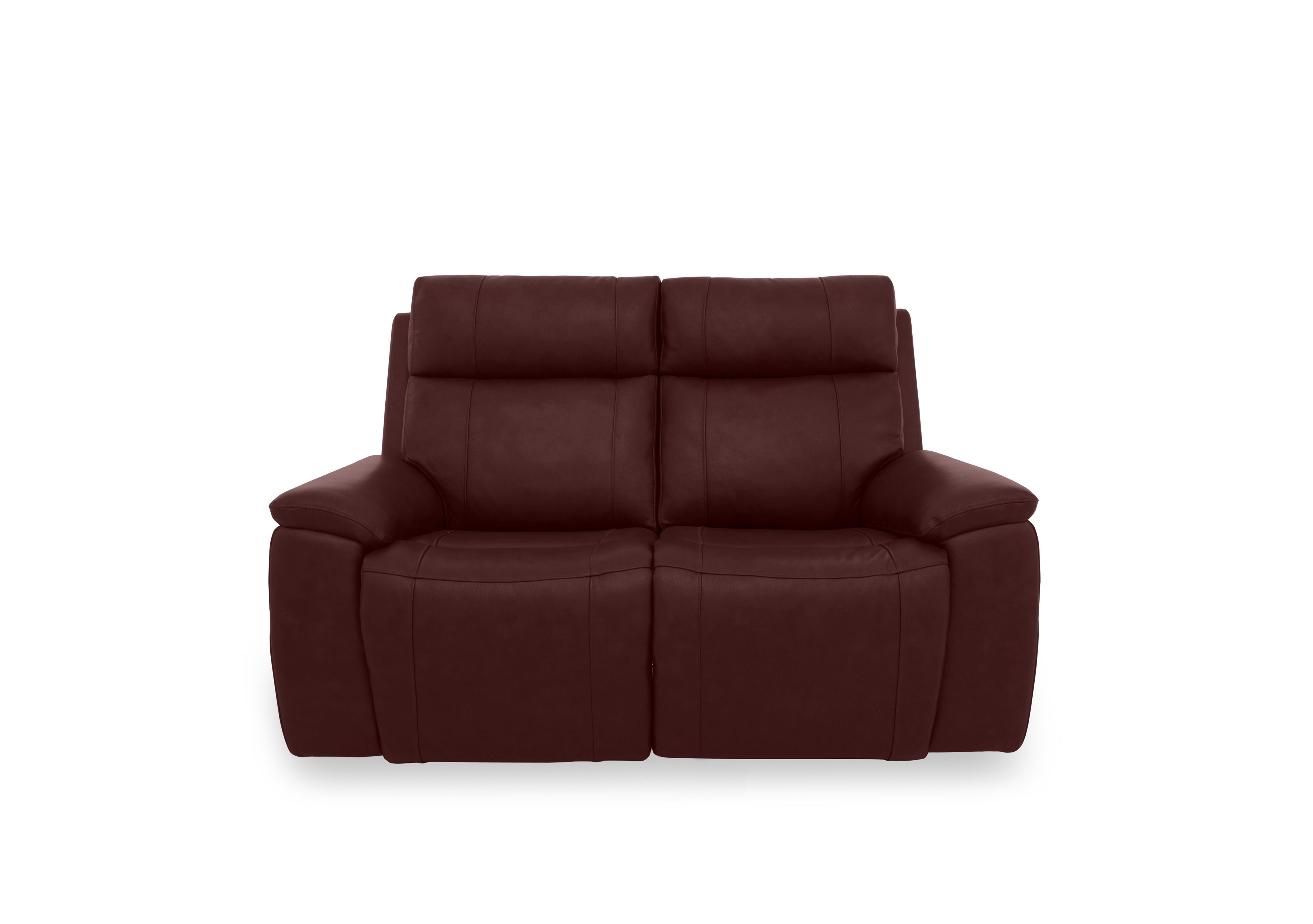 Aero Leather 2 Seater Power Recliner Sofa with Power Headrests and Heated Seats in Ruby Cat-60/15 on Furniture Village