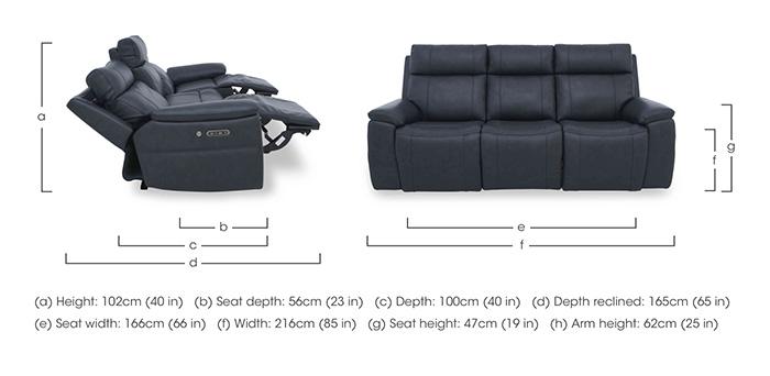 Aero Leather 3 Seater Power Recliner Sofa with Power Headrests and Heated Seats in  on Furniture Village