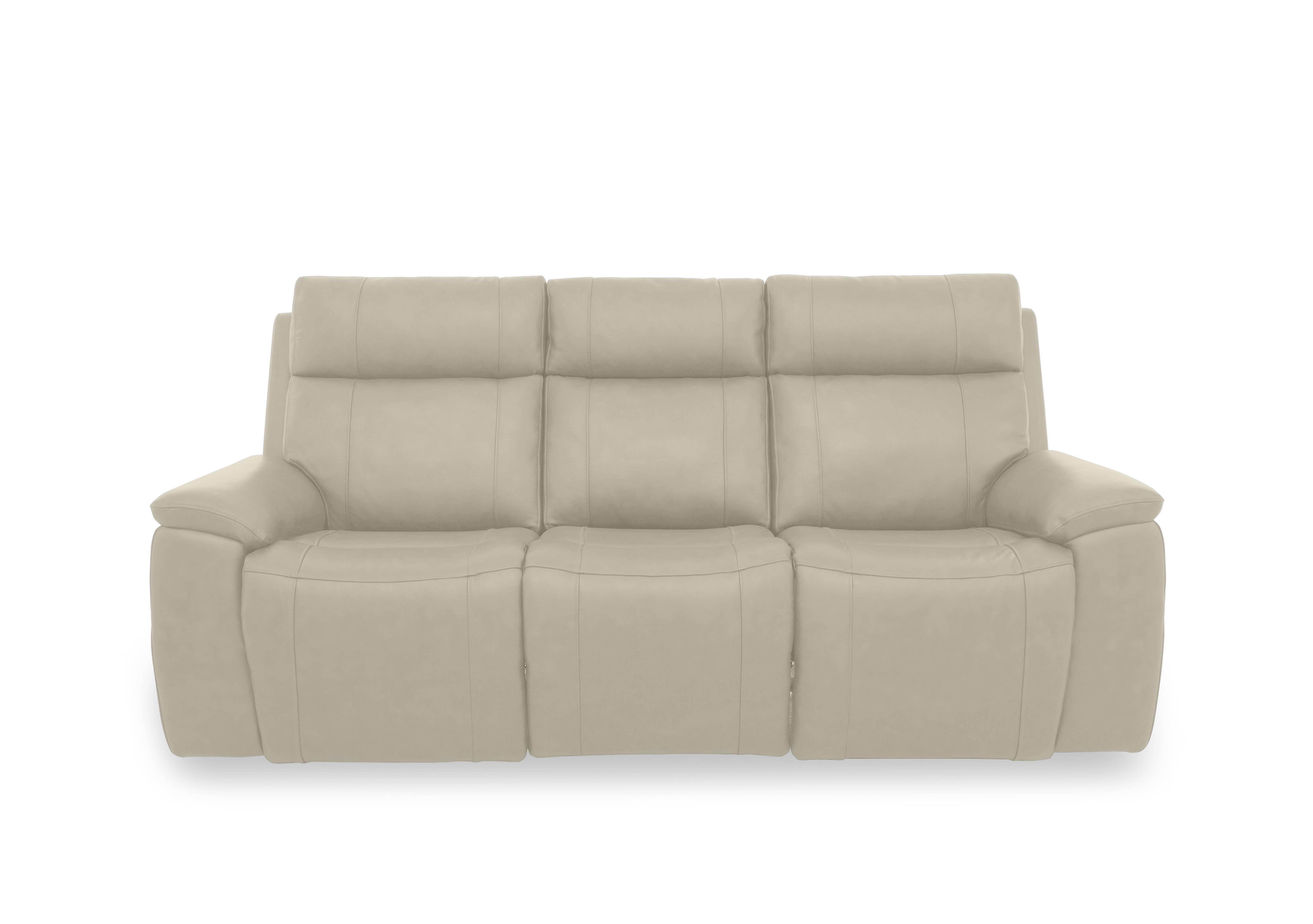 Aero Leather 3 Seater Power Recliner Sofa with Power Headrests and Heated Seats in Bone China Cat-60/05 on Furniture Village