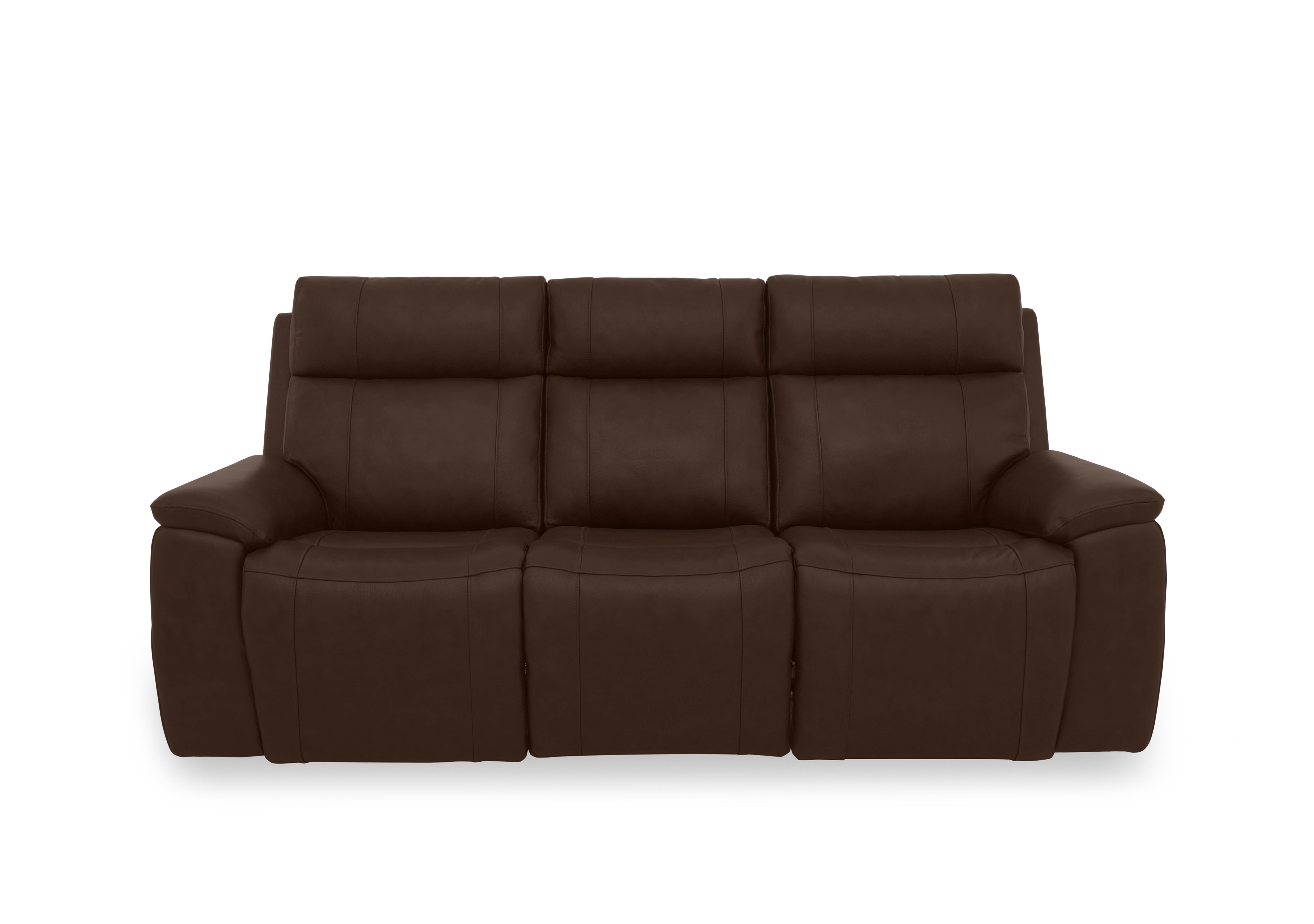 Aero Leather 3 Seater Power Recliner Sofa with Power Headrests and Heated Seats in Chocolate Cat-60/08 on Furniture Village