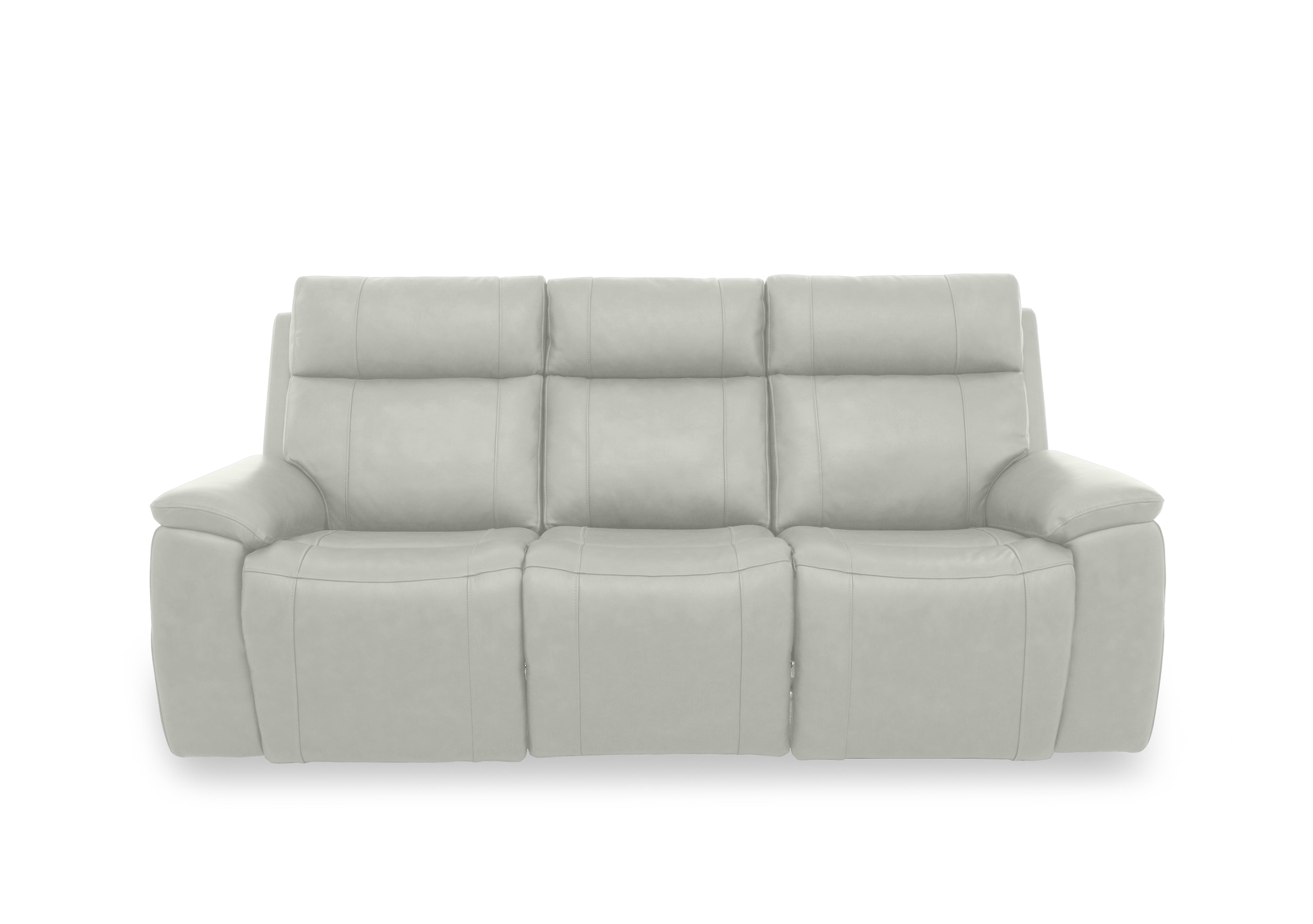 Aero Leather 3 Seater Power Recliner Sofa with Power Headrests and Heated Seats in Light Grey Cat-40/27 on Furniture Village