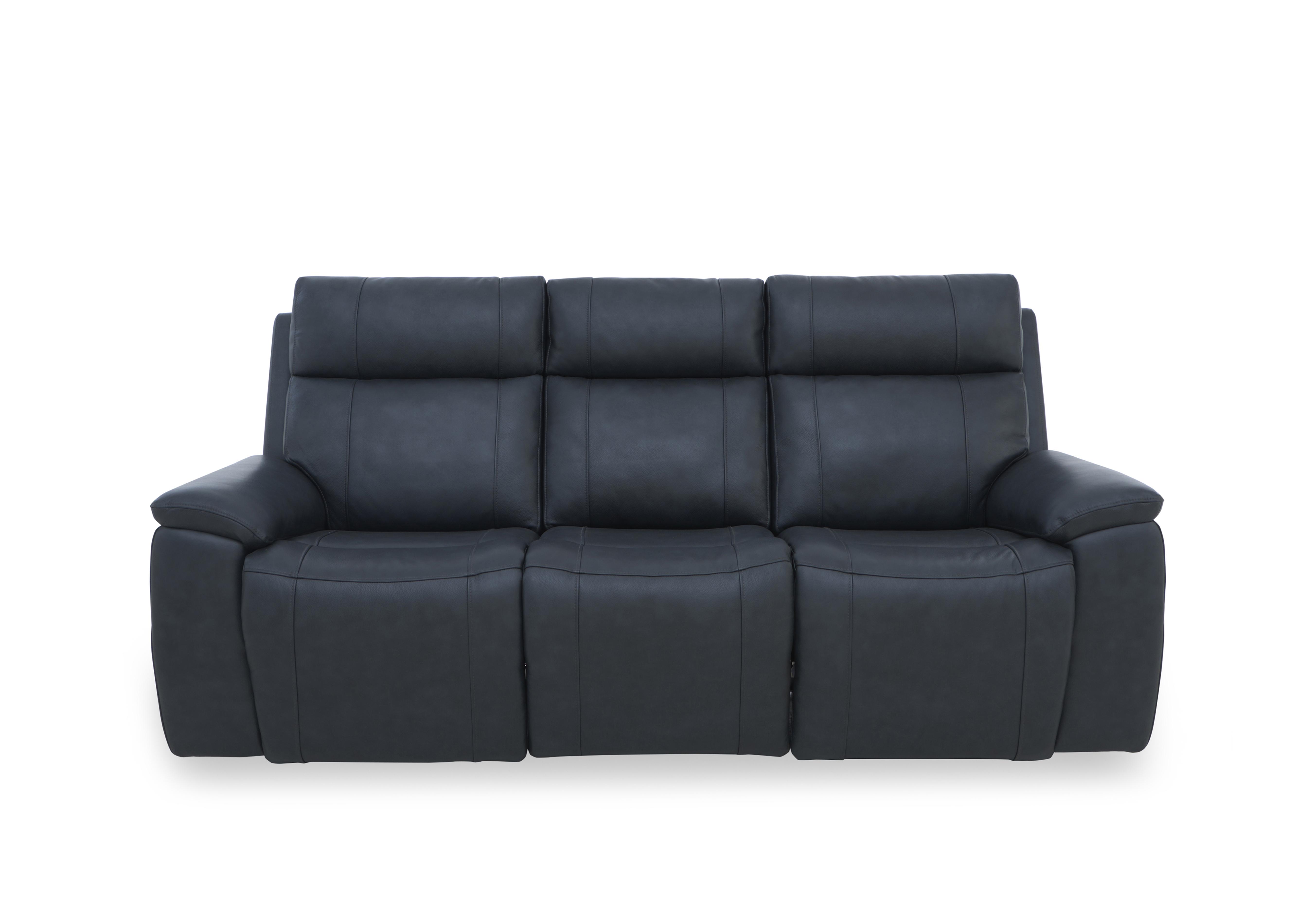Aero Leather 3 Seater Power Recliner Sofa with Power Headrests and Heated Seats in Navy Cat-40/24 on Furniture Village