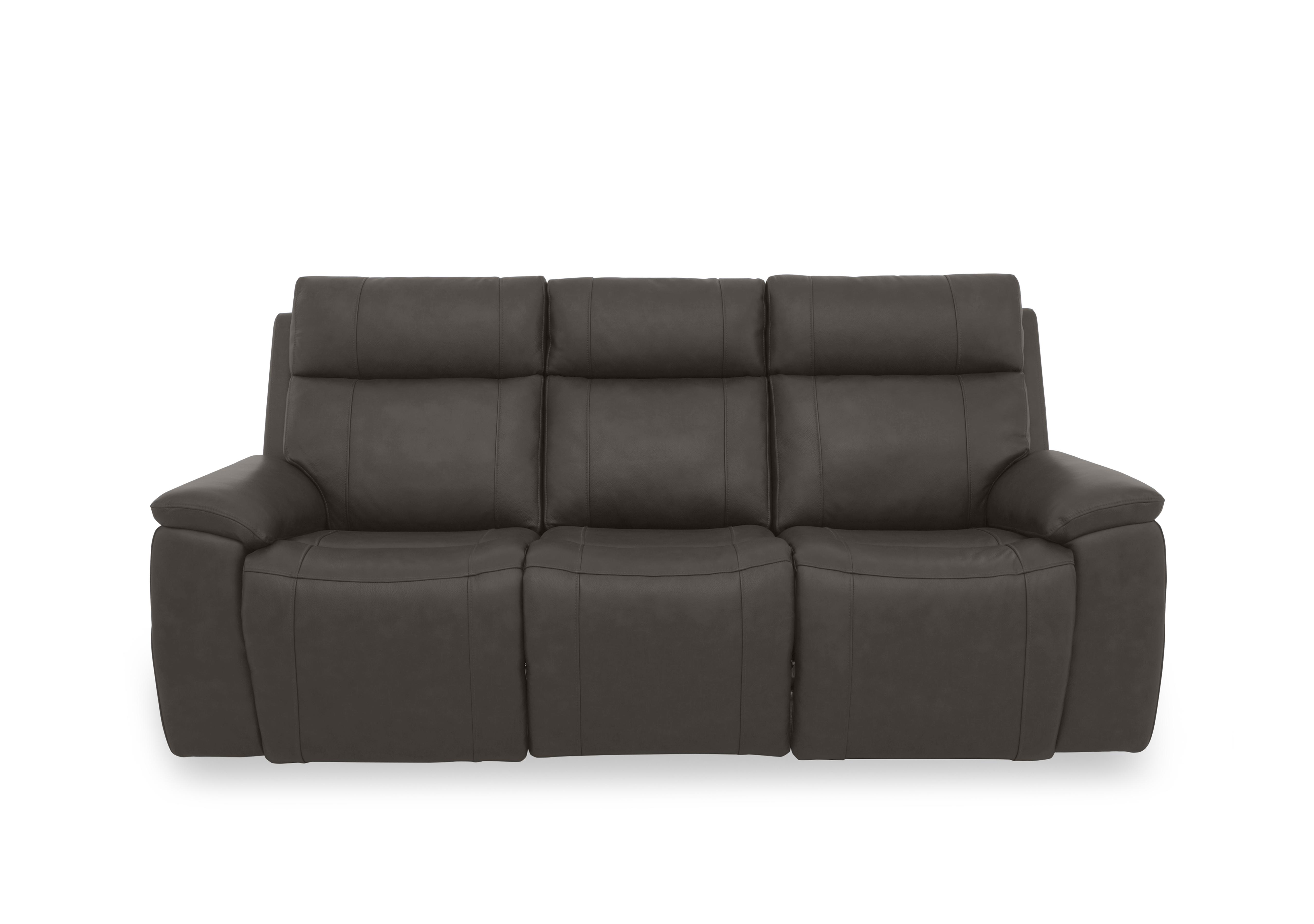 Aero Leather 3 Seater Power Recliner Sofa with Power Headrests and Heated Seats in Storm Cat-60/21 on Furniture Village