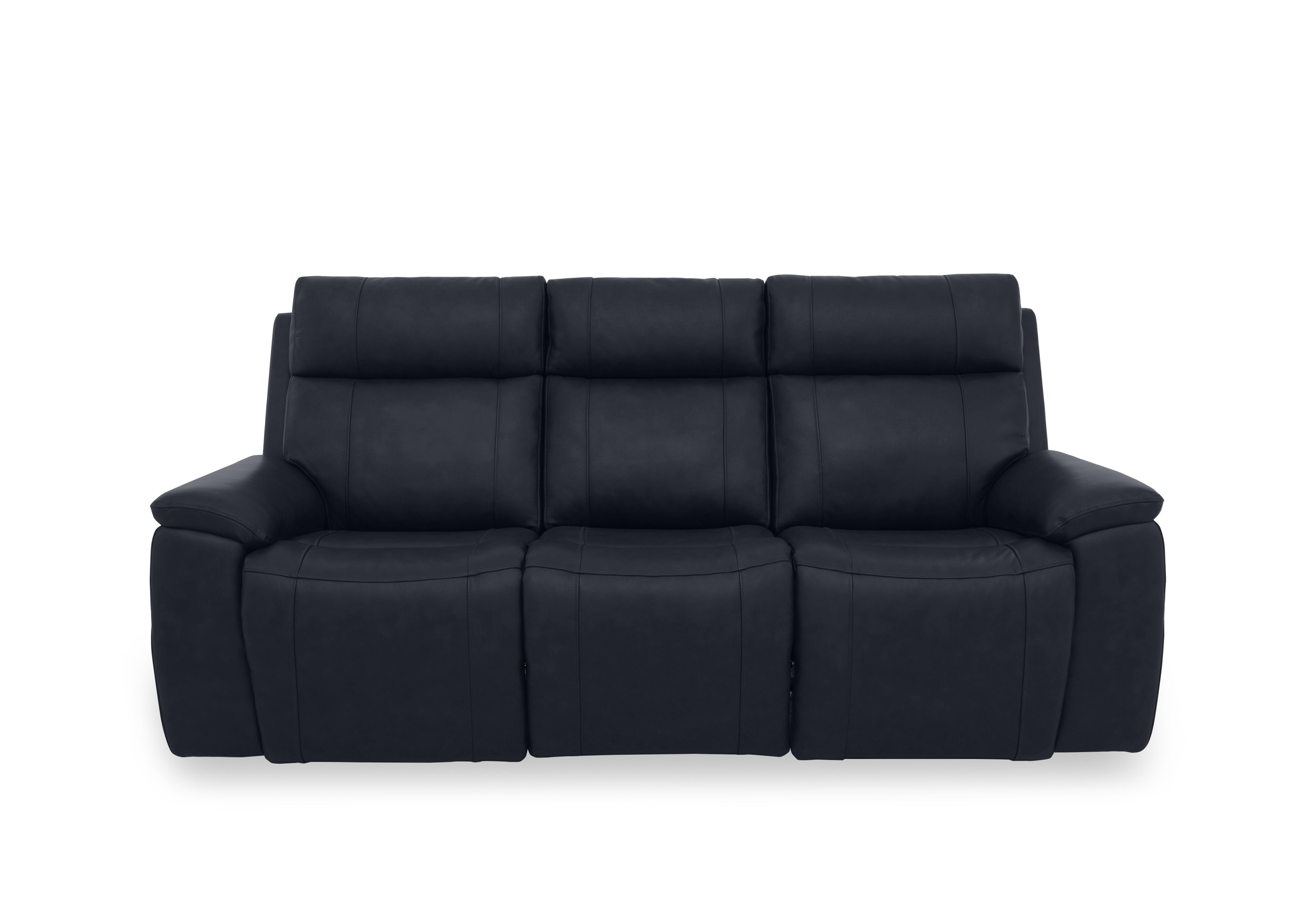 Aero Leather 3 Seater Sofa in Navy Cat-60/24 on Furniture Village
