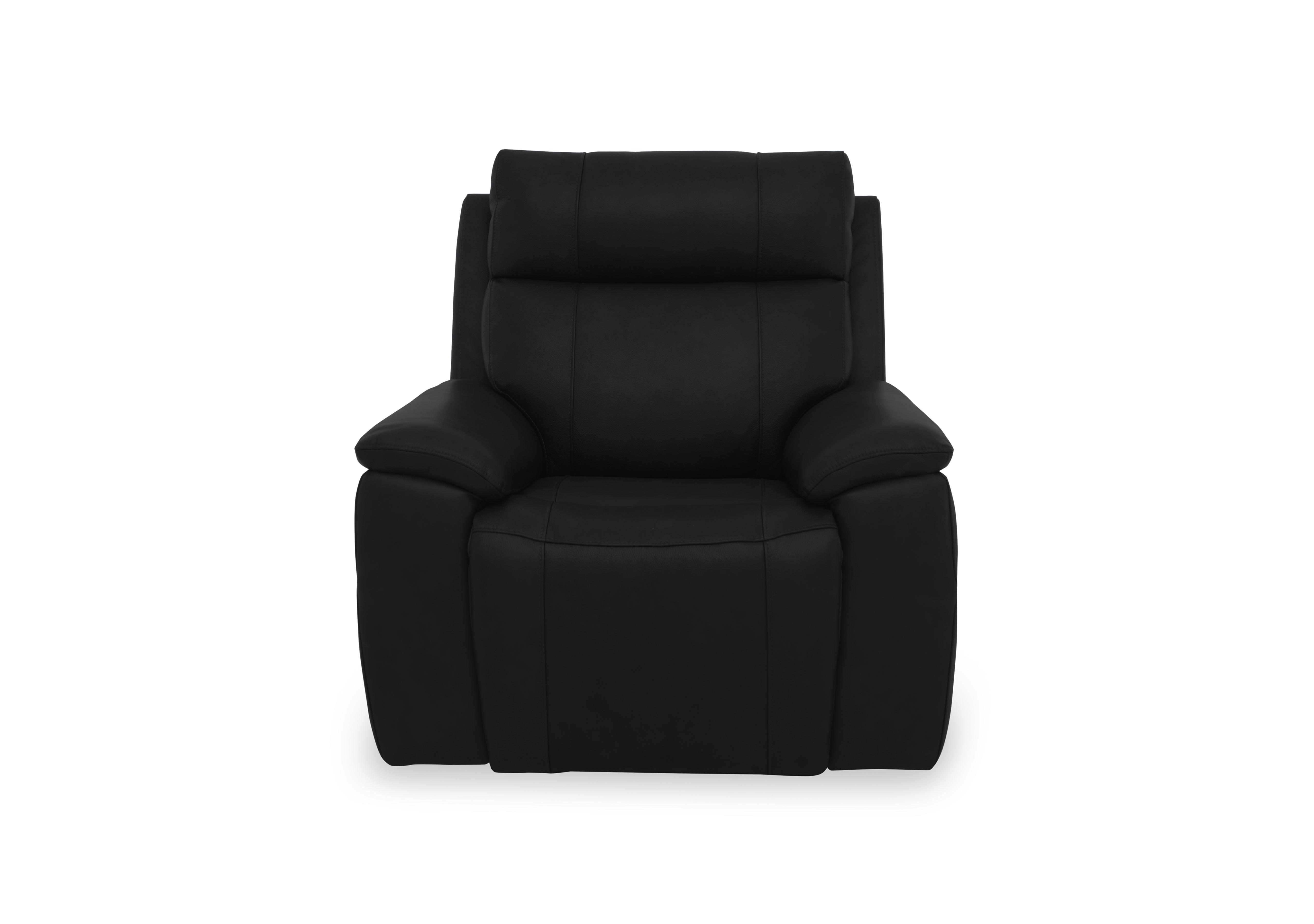 Aero Leather Power Recliner Chair with Power Headrest in Jet Black Cat-60/22 on Furniture Village