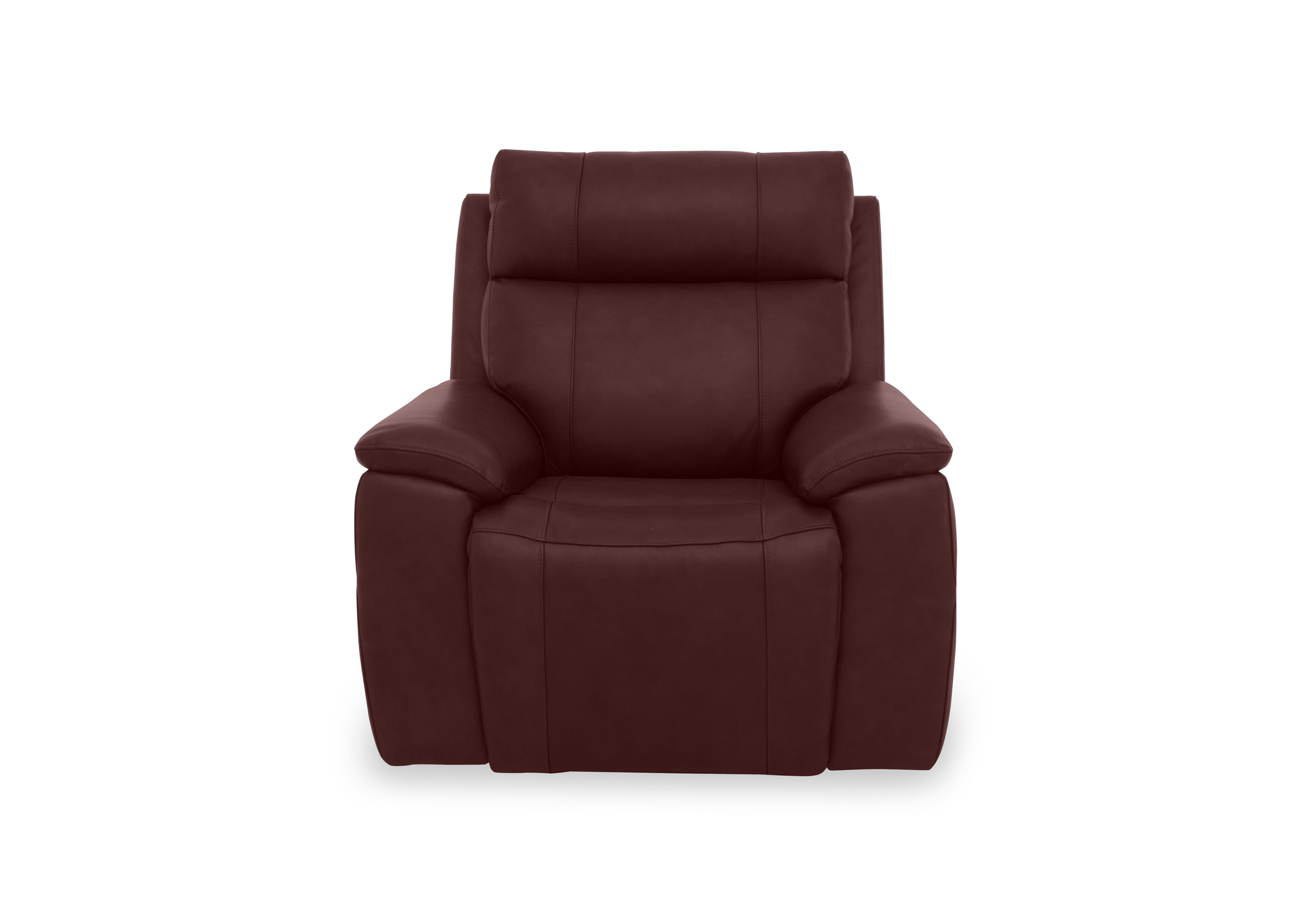 Aero Leather Power Recliner Chair with Power Headrest in Ruby Cat-60/15 on Furniture Village