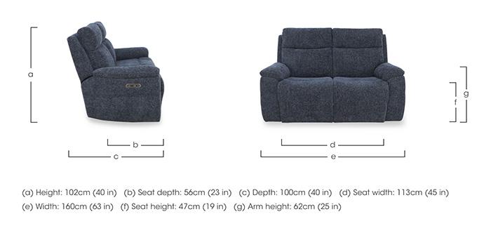 Aero Fabric 2 Seater Power Recliner Sofa with Power Headrests in  on Furniture Village