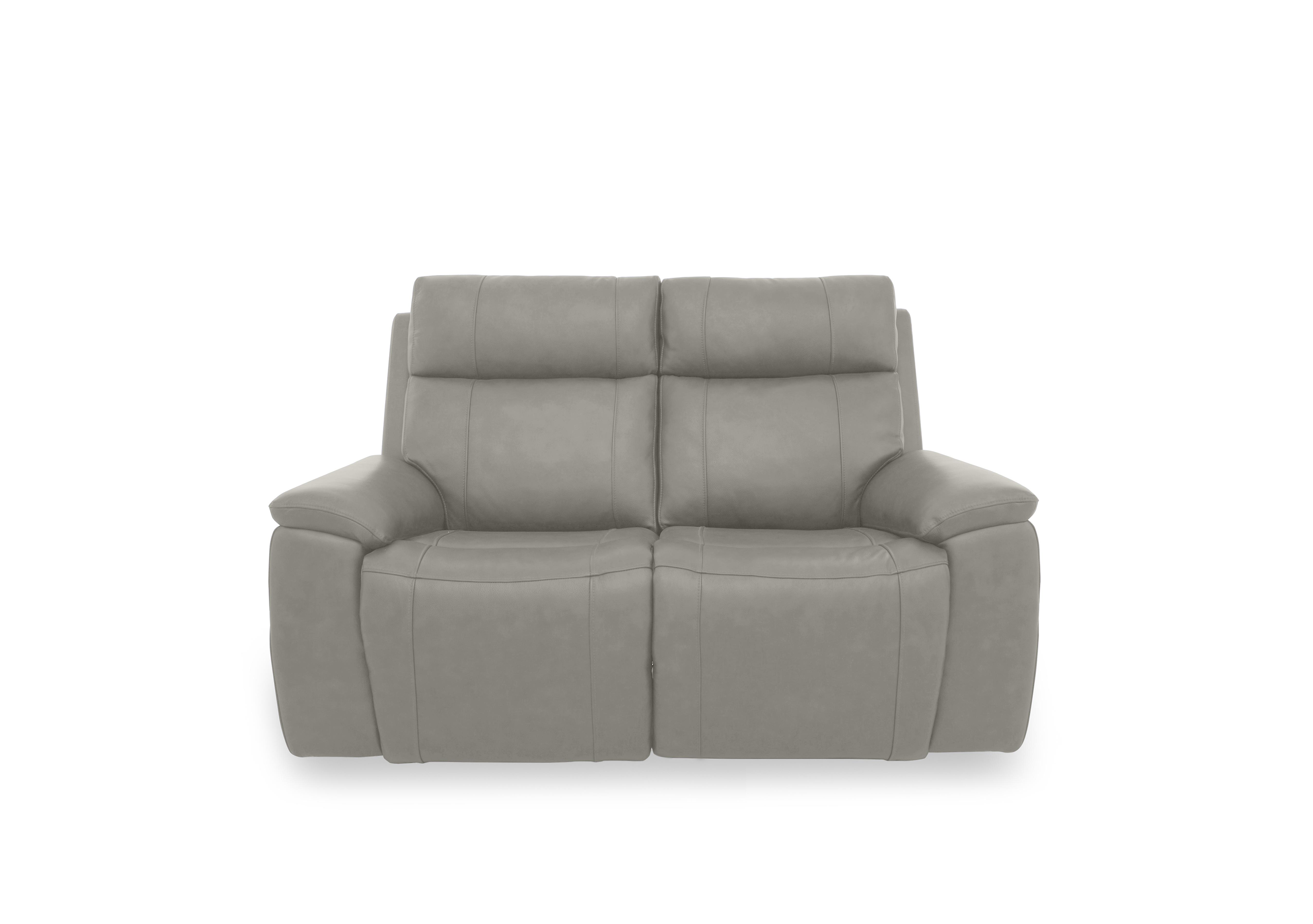 Aero Leather 2 Seater Power Recliner Sofa with Power Headrests in New Grey Cat-60/28 on Furniture Village