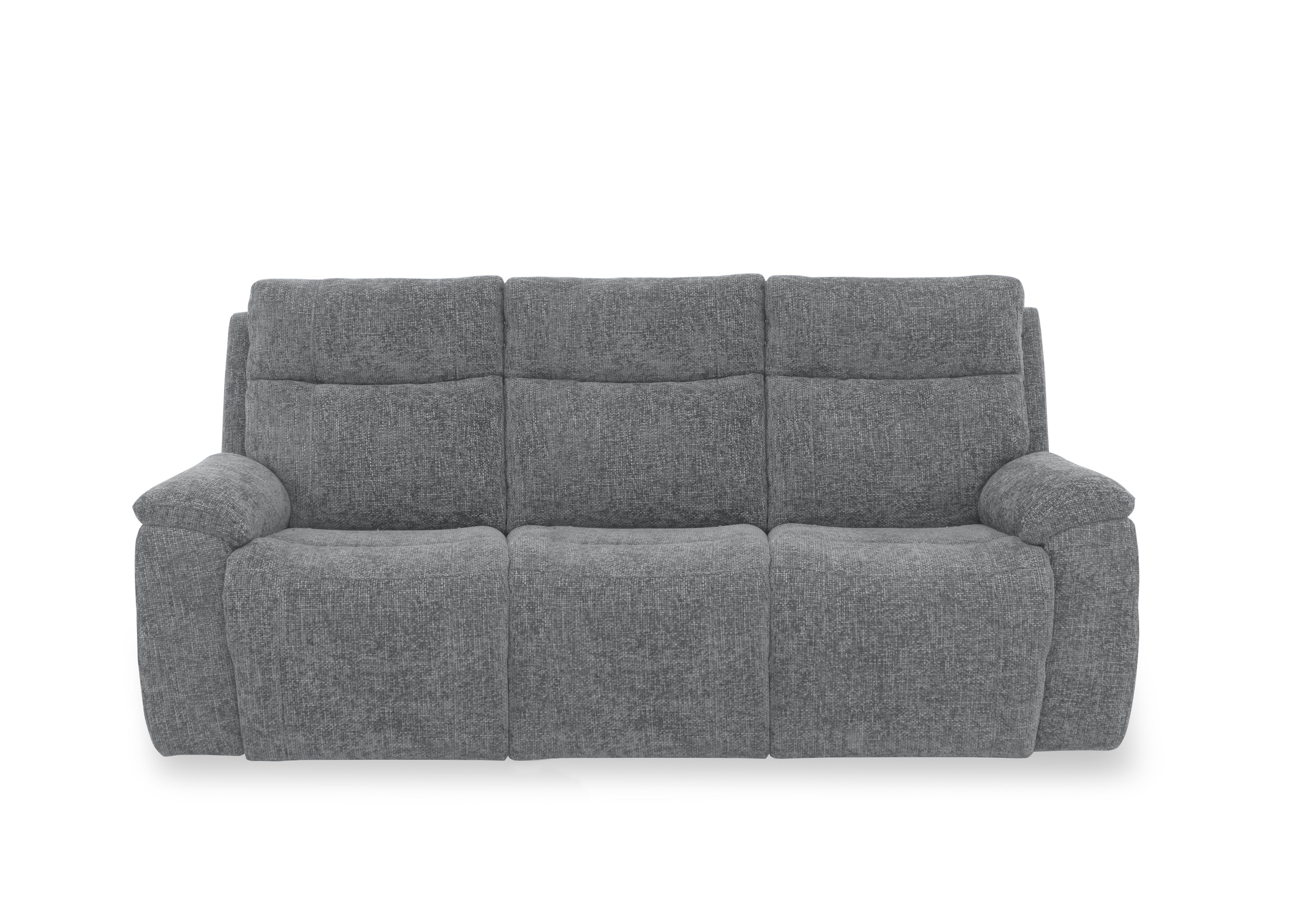 Aero Fabric 3 Seater Power Recliner Sofa with Power Headrests in Hopsack Charcoal 70006 on Furniture Village