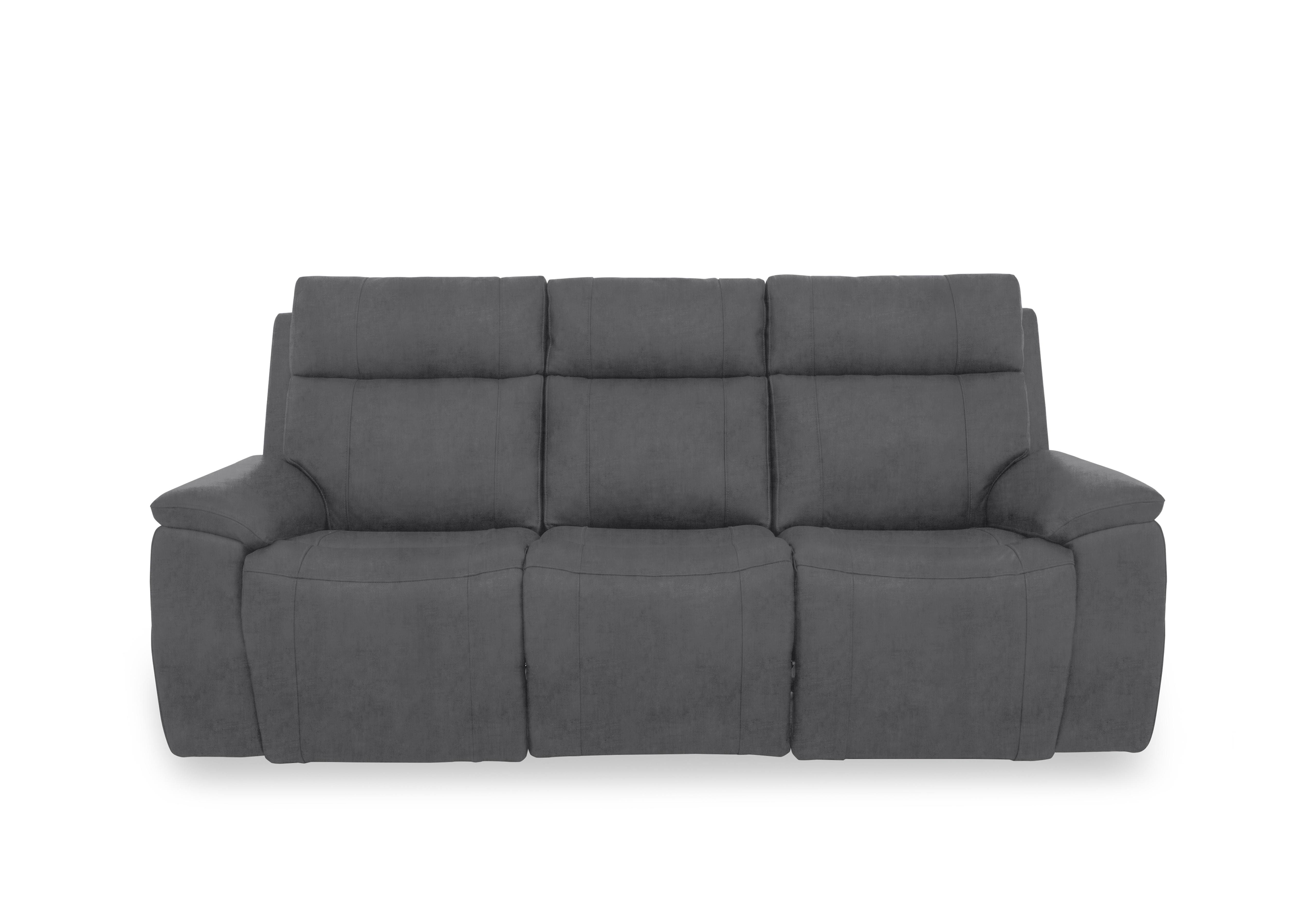 Aero Fabric 3 Seater Power Recliner Sofa with Power Headrests in Manhattan Charcoal 58003 on Furniture Village