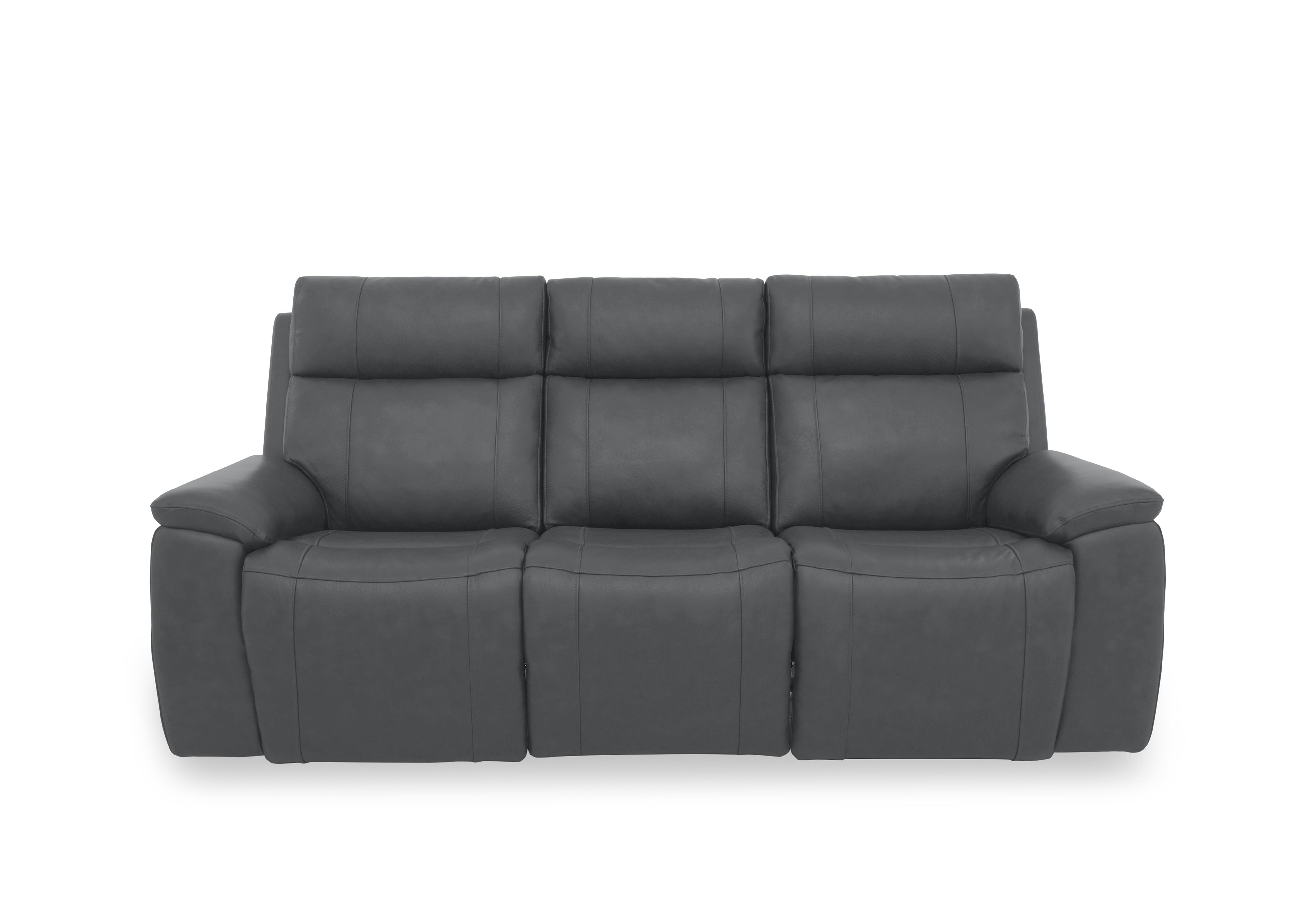 Aero Leather 3 Seater Power Recliner Sofa with Power Headrests in Granite Cat-60/33 on Furniture Village