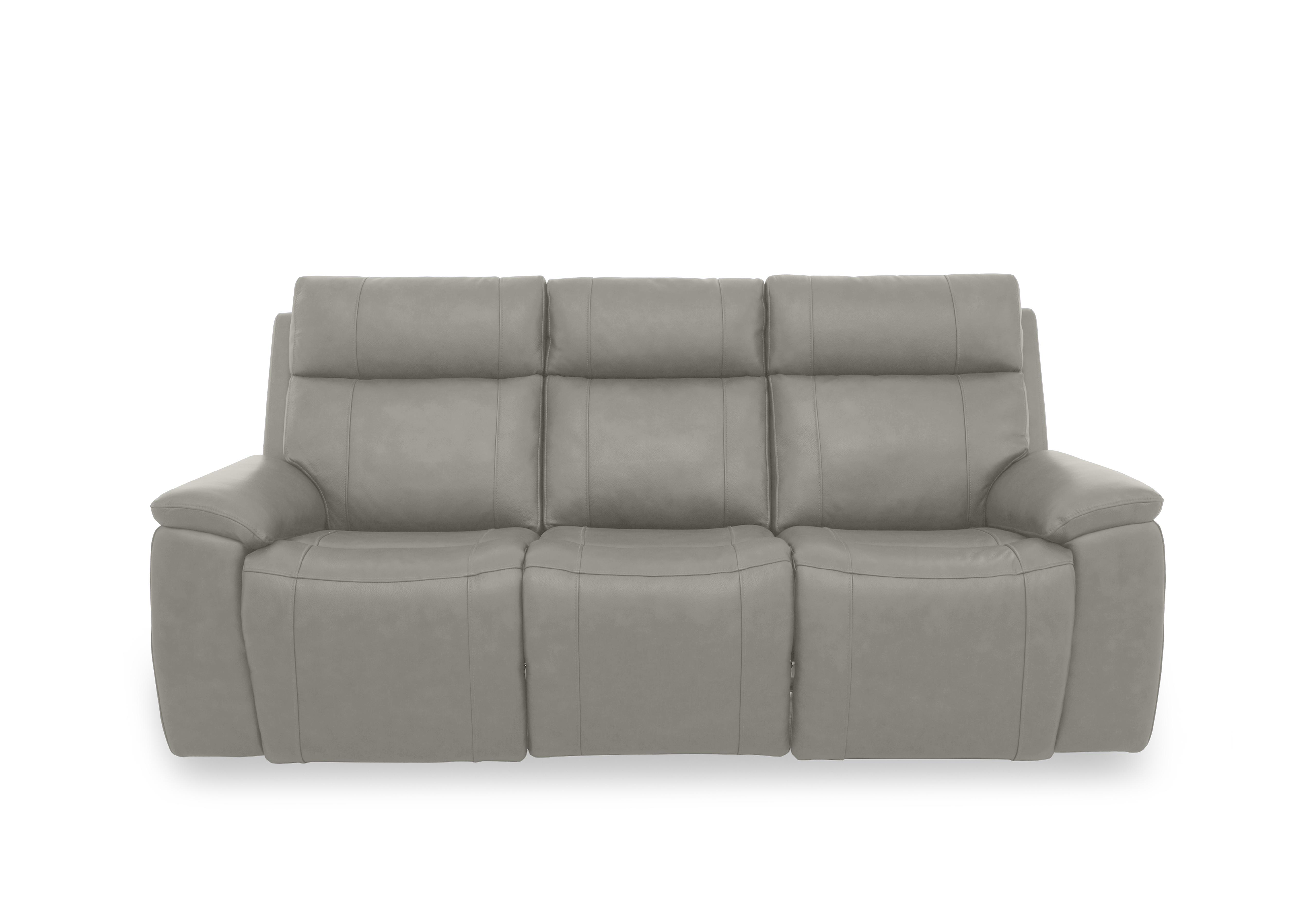 Aero Leather 3 Seater Power Recliner Sofa with Power Headrests in New Grey Cat-60/28 on Furniture Village