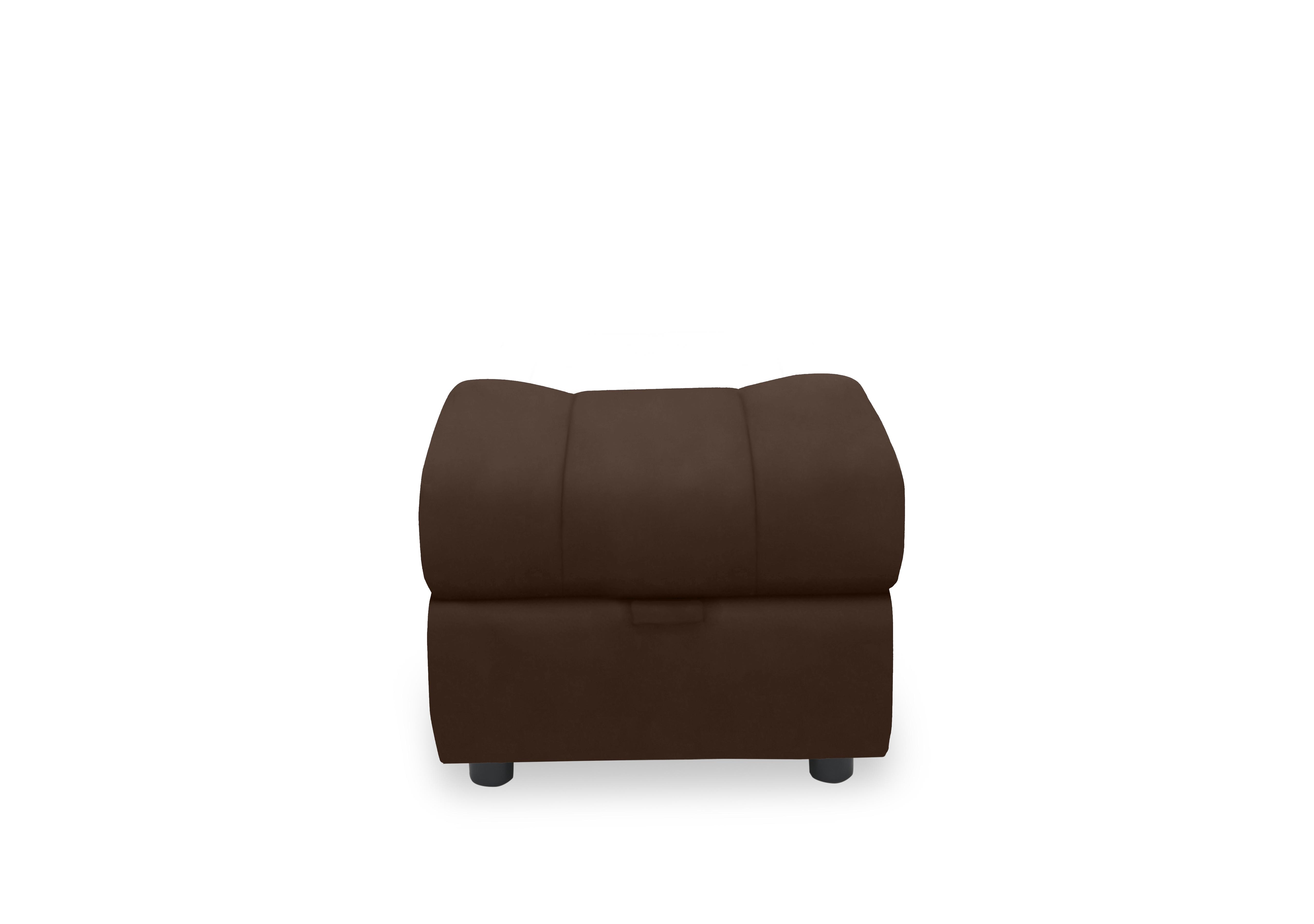 Aero Leather Storage Footstool in Chocolate Cat-60/08 on Furniture Village
