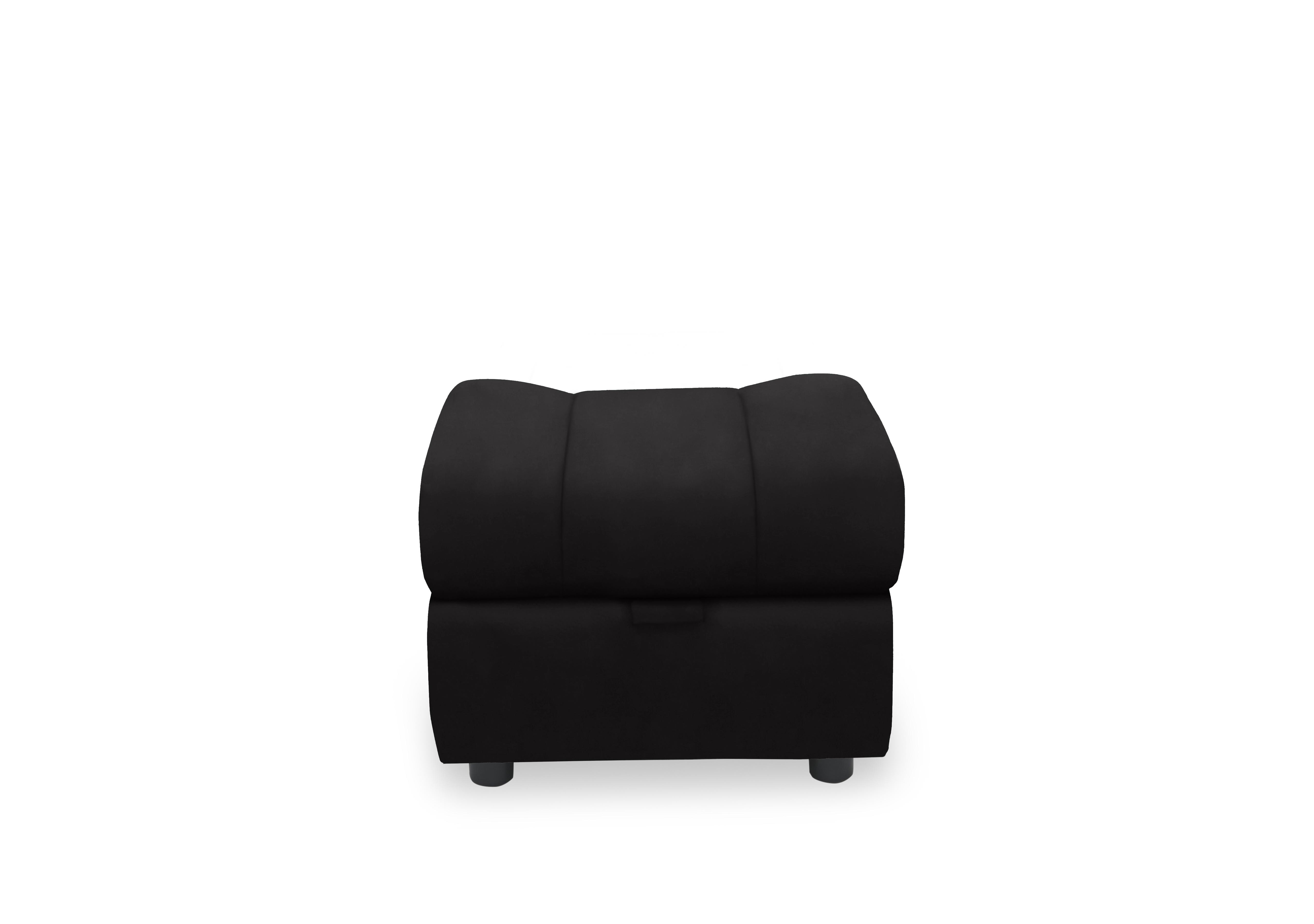 Aero Leather Storage Footstool in Jet Black Cat-60/22 on Furniture Village
