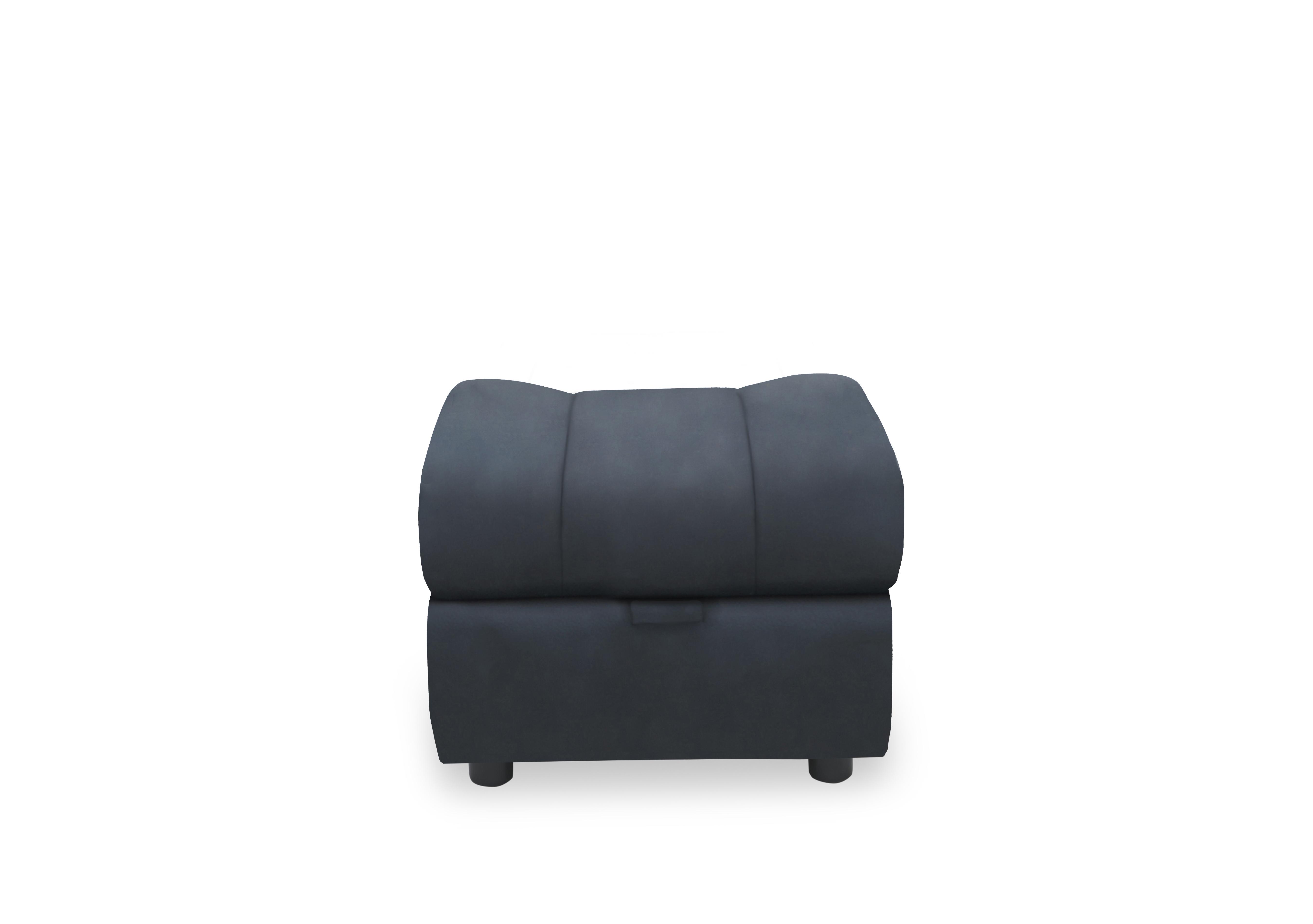 Aero Leather Storage Footstool in Navy Cat-40/24 on Furniture Village