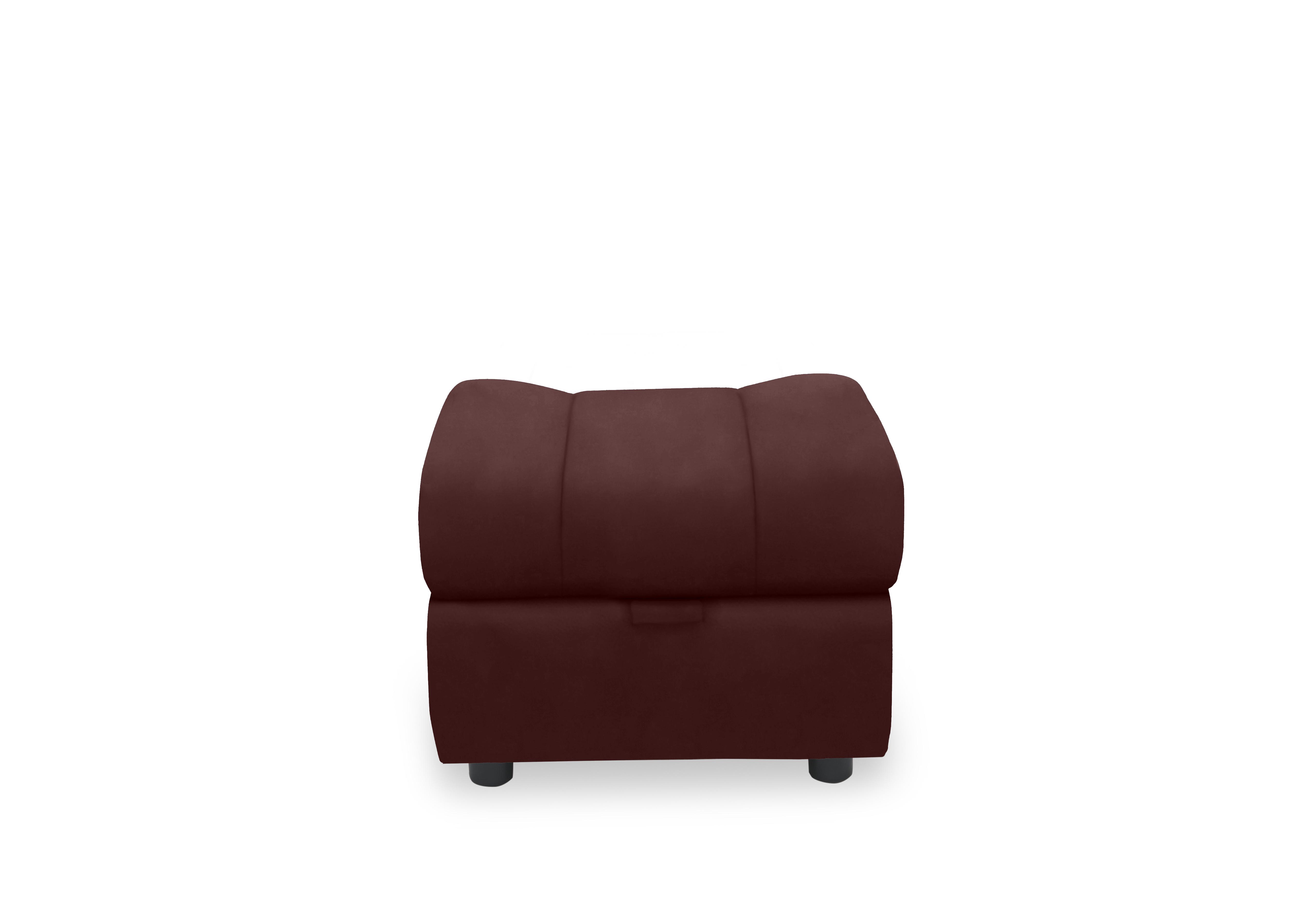 Aero Leather Storage Footstool in Ruby Cat-60/15 on Furniture Village