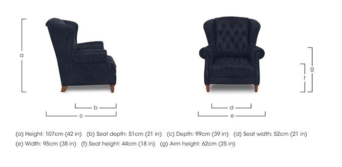 Columbus Fabric Wing Chair in  on Furniture Village