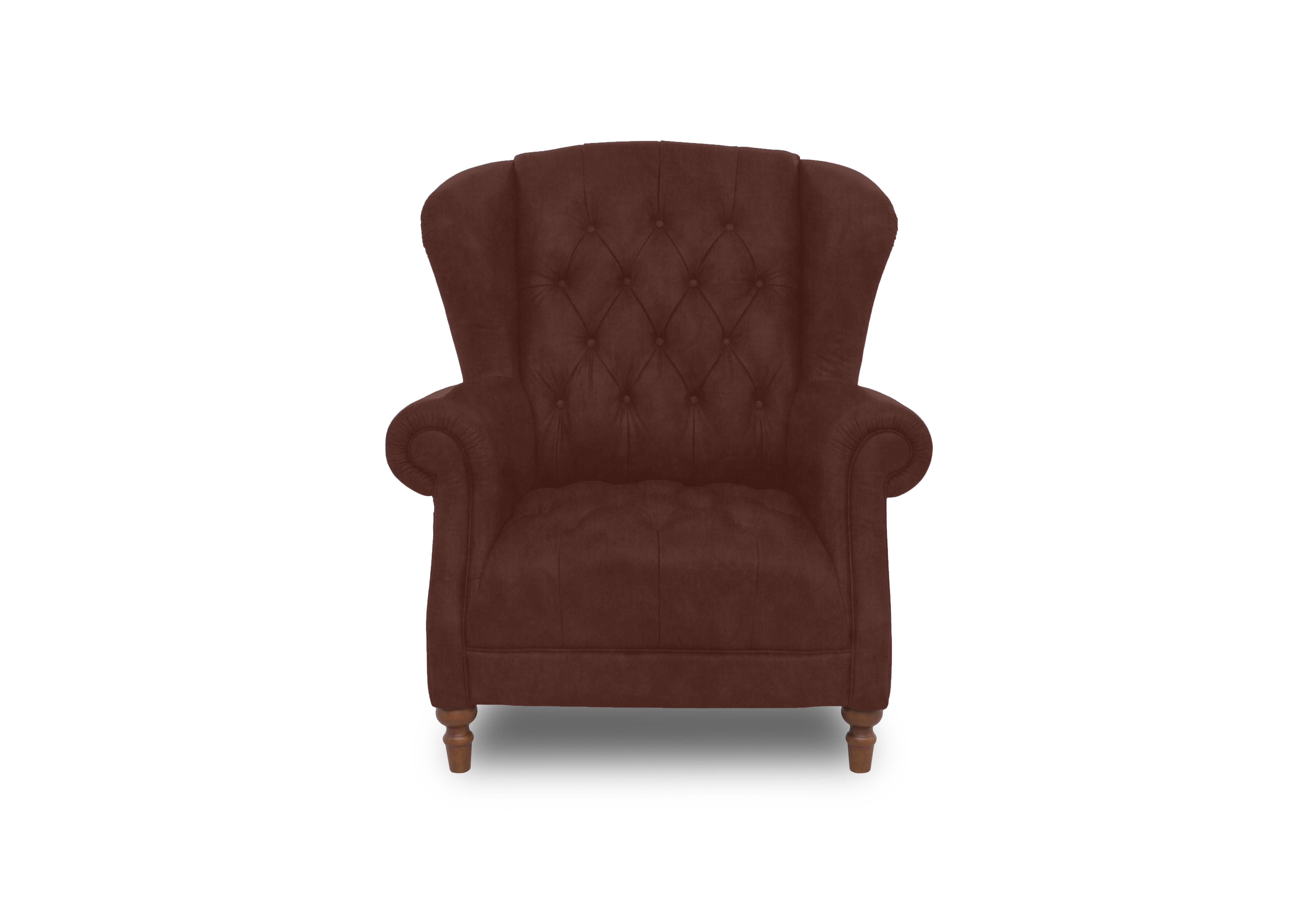 Columbus Fabric Wing Chair in Manhattan Burnt Sienna 58008 on Furniture Village