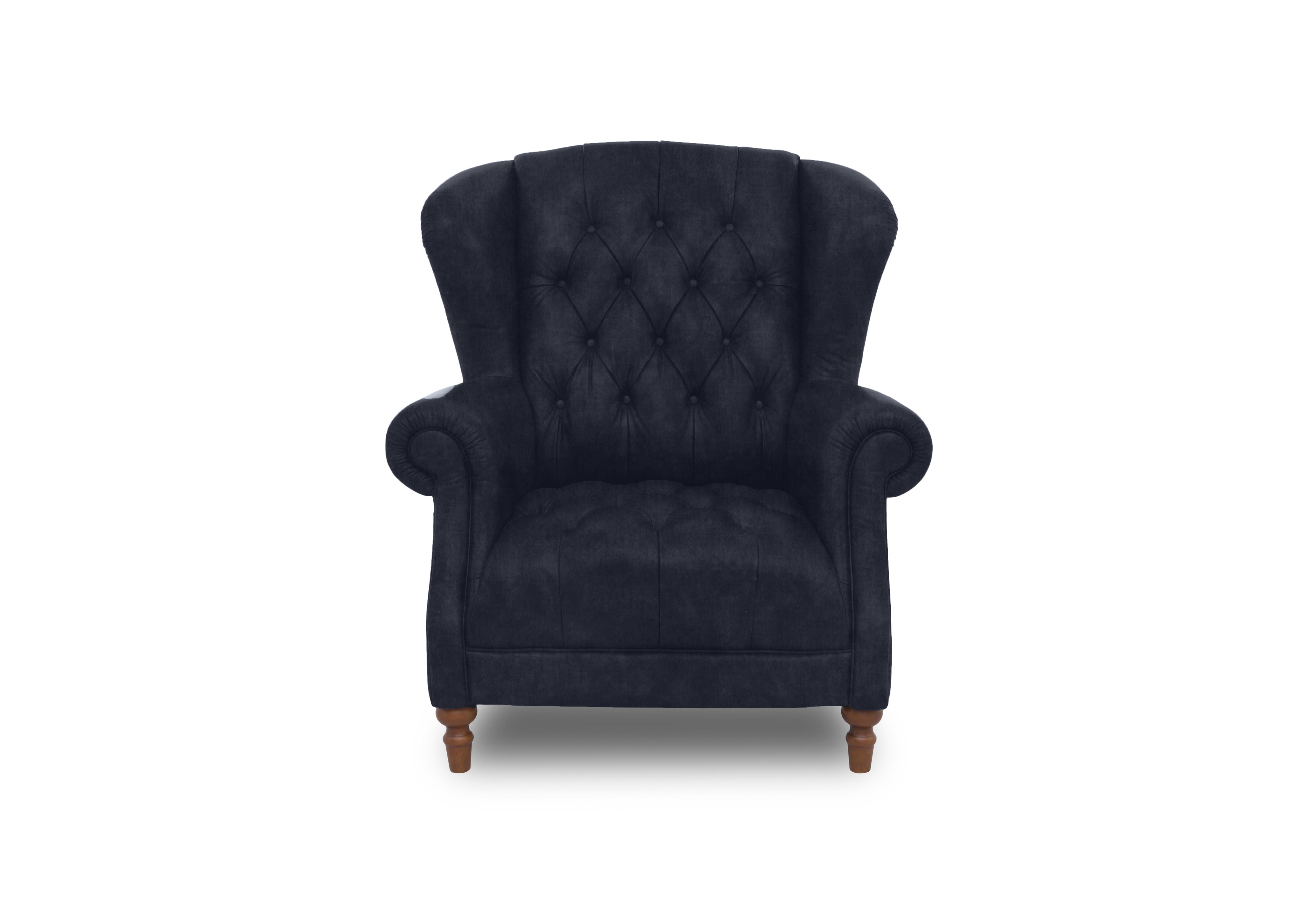 Columbus Fabric Wing Chair in Manhattan Indigo 58009 on Furniture Village
