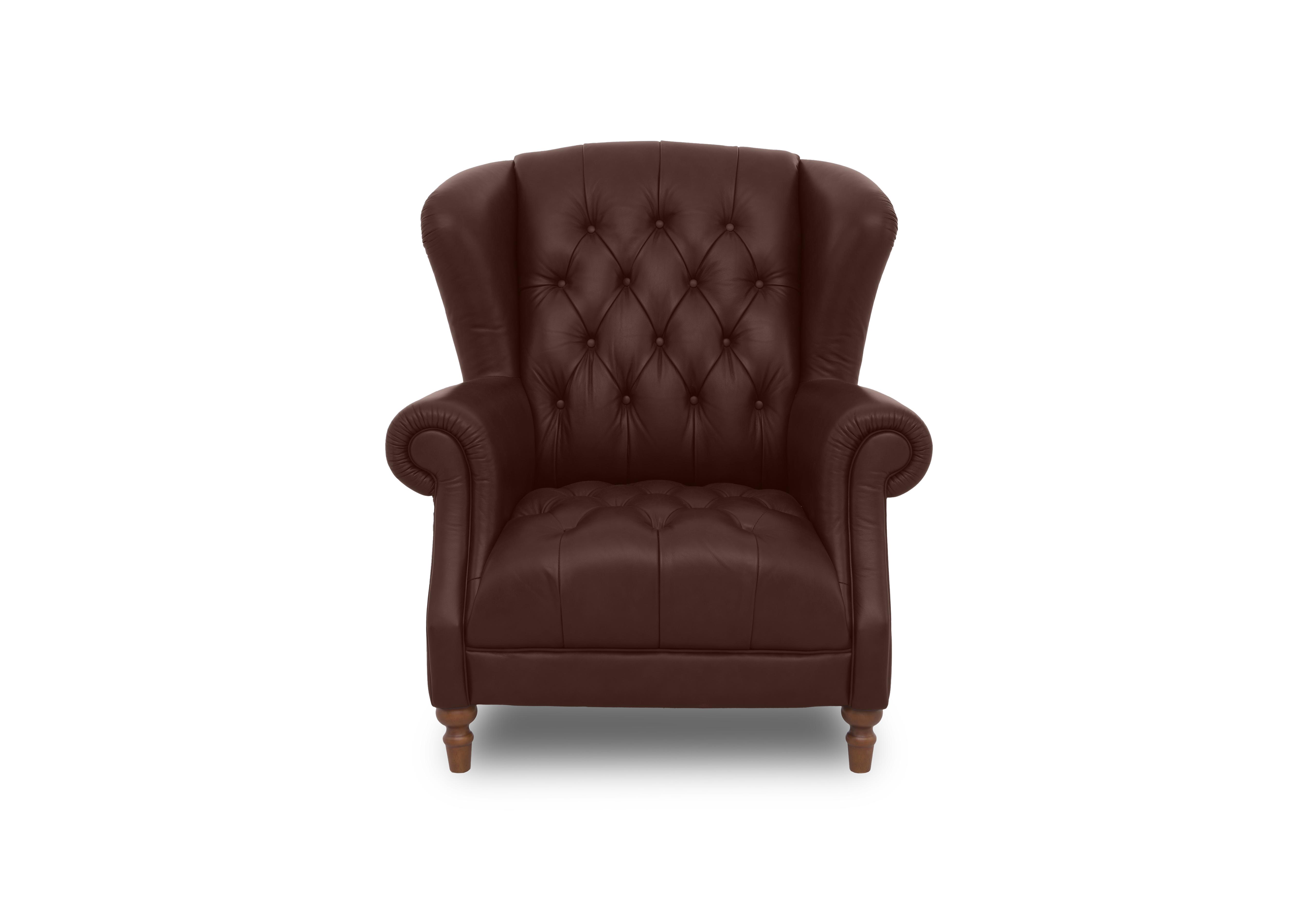 Columbus Leather Wing Chair in Chestnut Cat-200/88 on Furniture Village