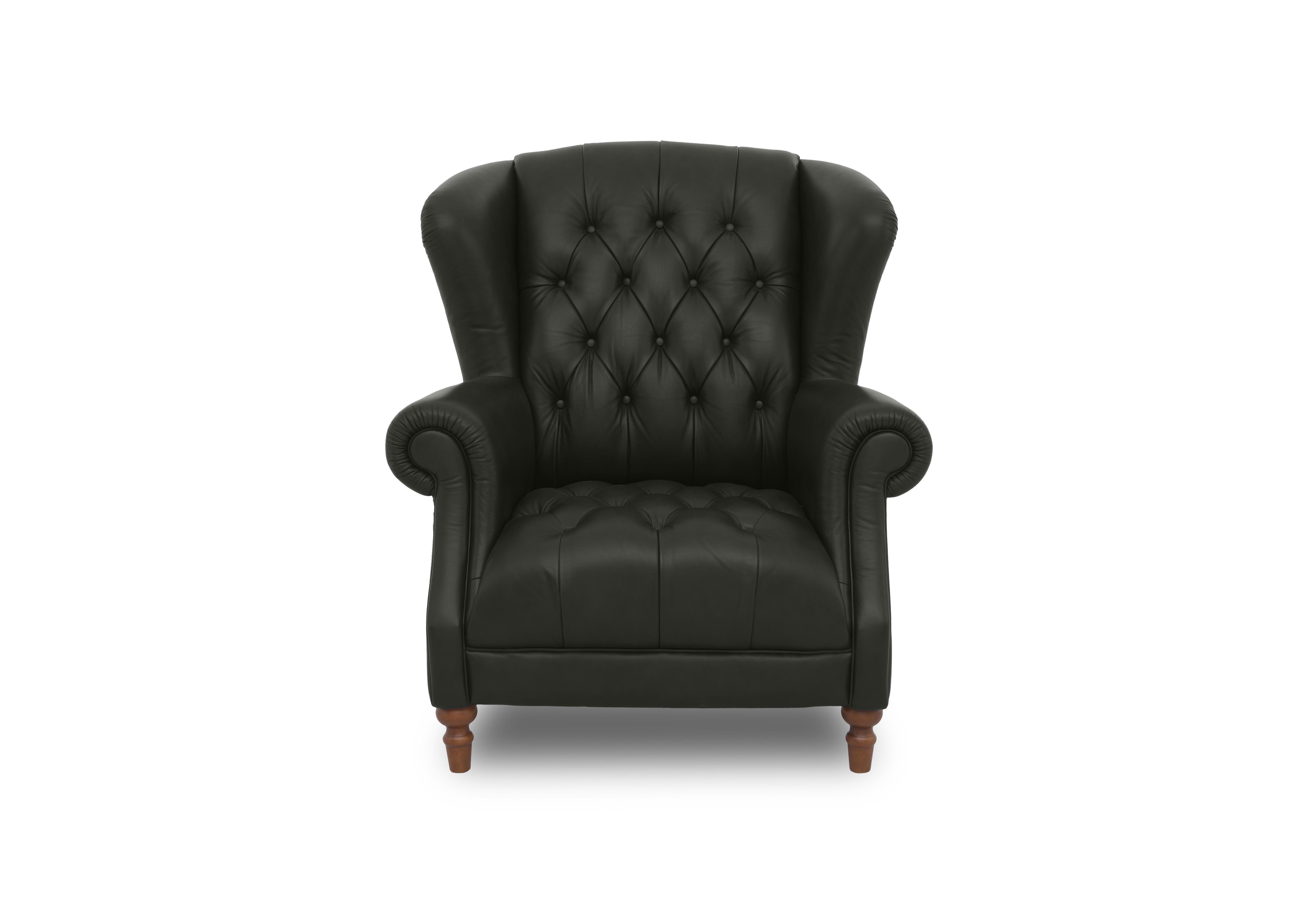 Columbus Leather Wing Chair in Emerald Cat-200/89 on Furniture Village